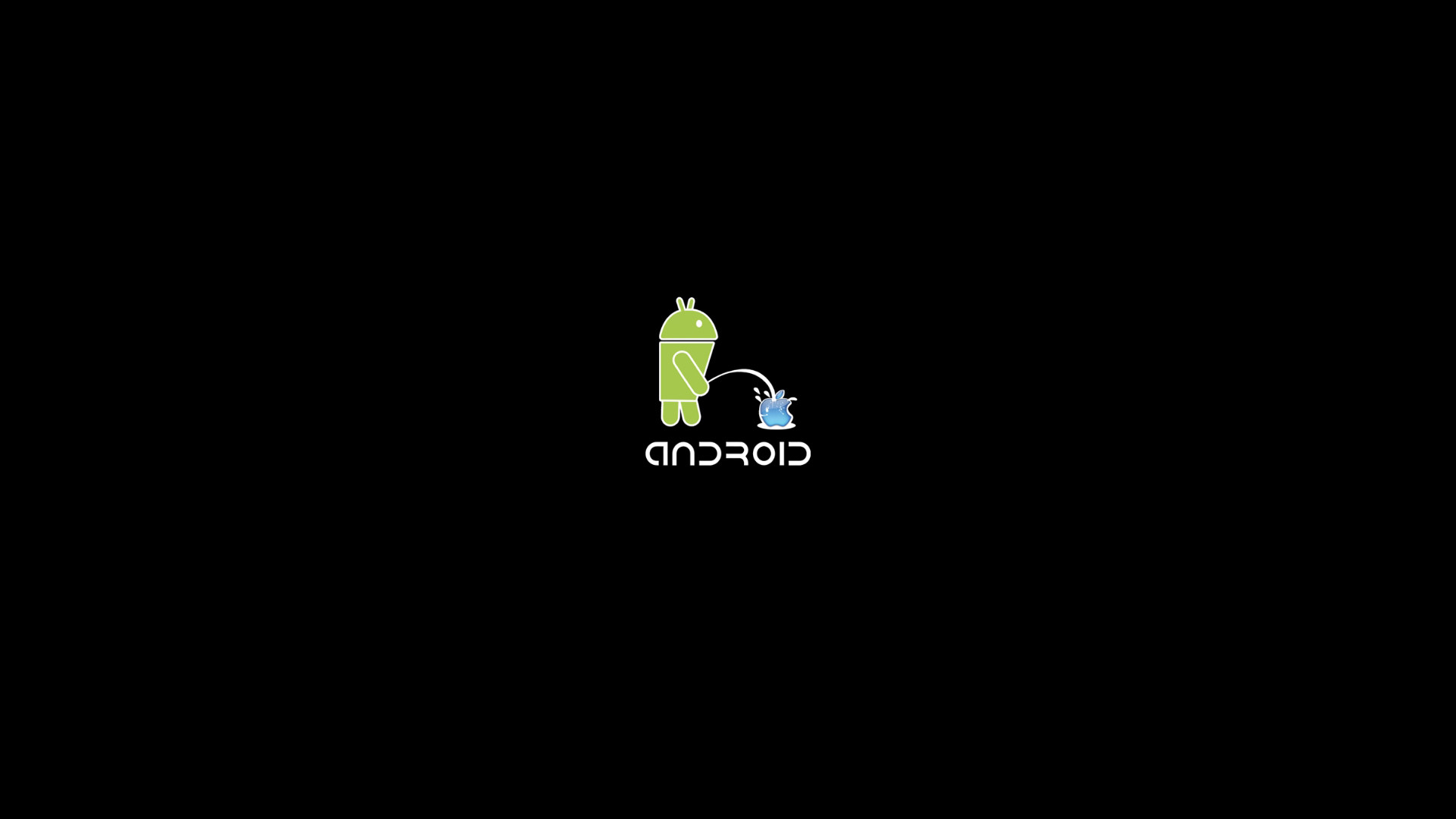 Android, Bugdroid, Logo Android, Umorismo, Sfondo nero, Full HD, wallpaper per PC