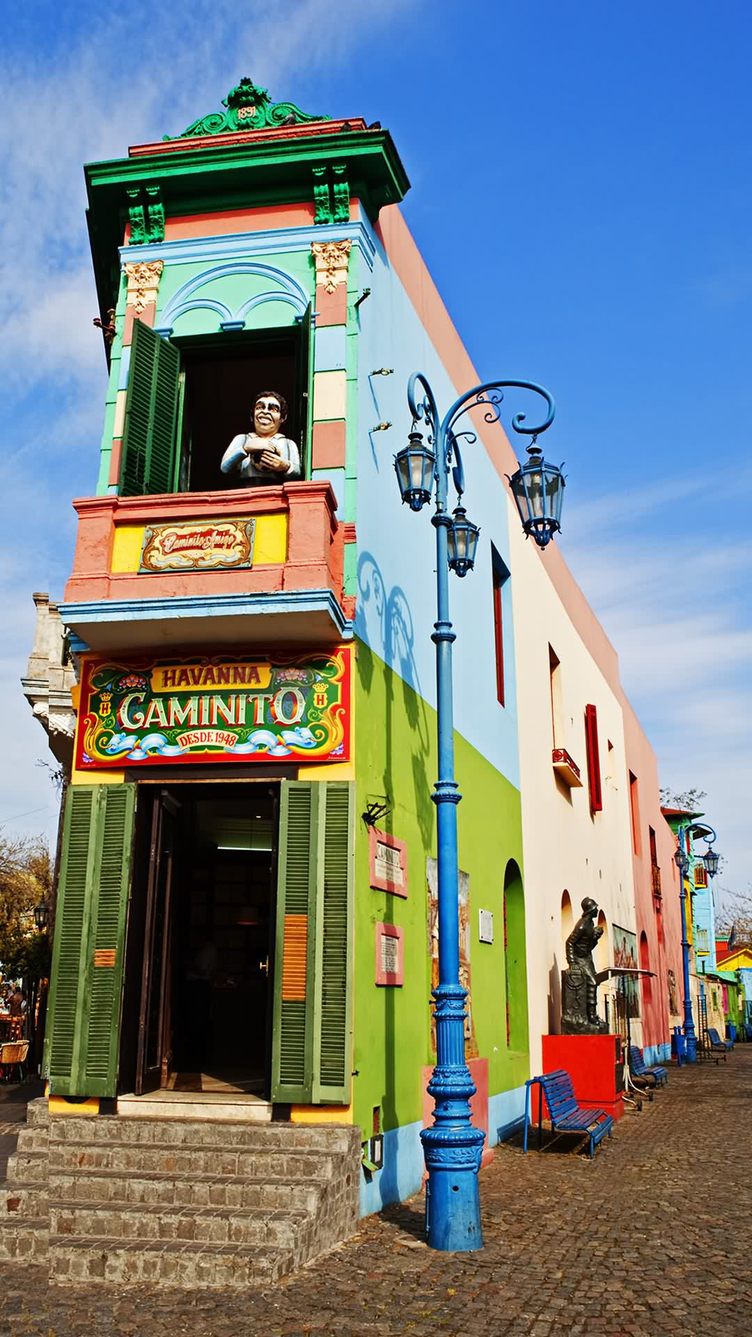 Caminito, La Boca, Buenos Aires, Case colorate, sfondo schermata di blocco Huawei P9