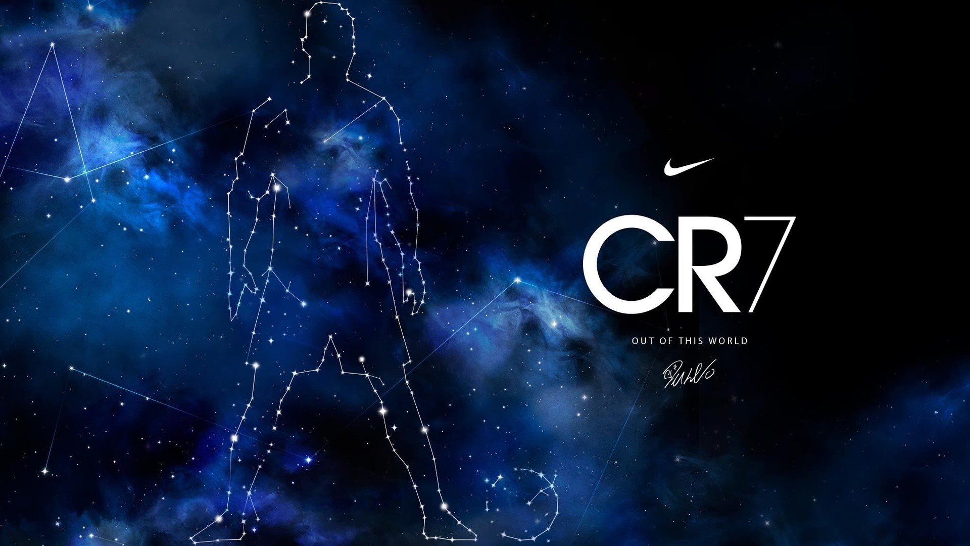 Cristiano Ronaldo, CR7, Nike, Costellazione, 1920x1080, sfondo per PC