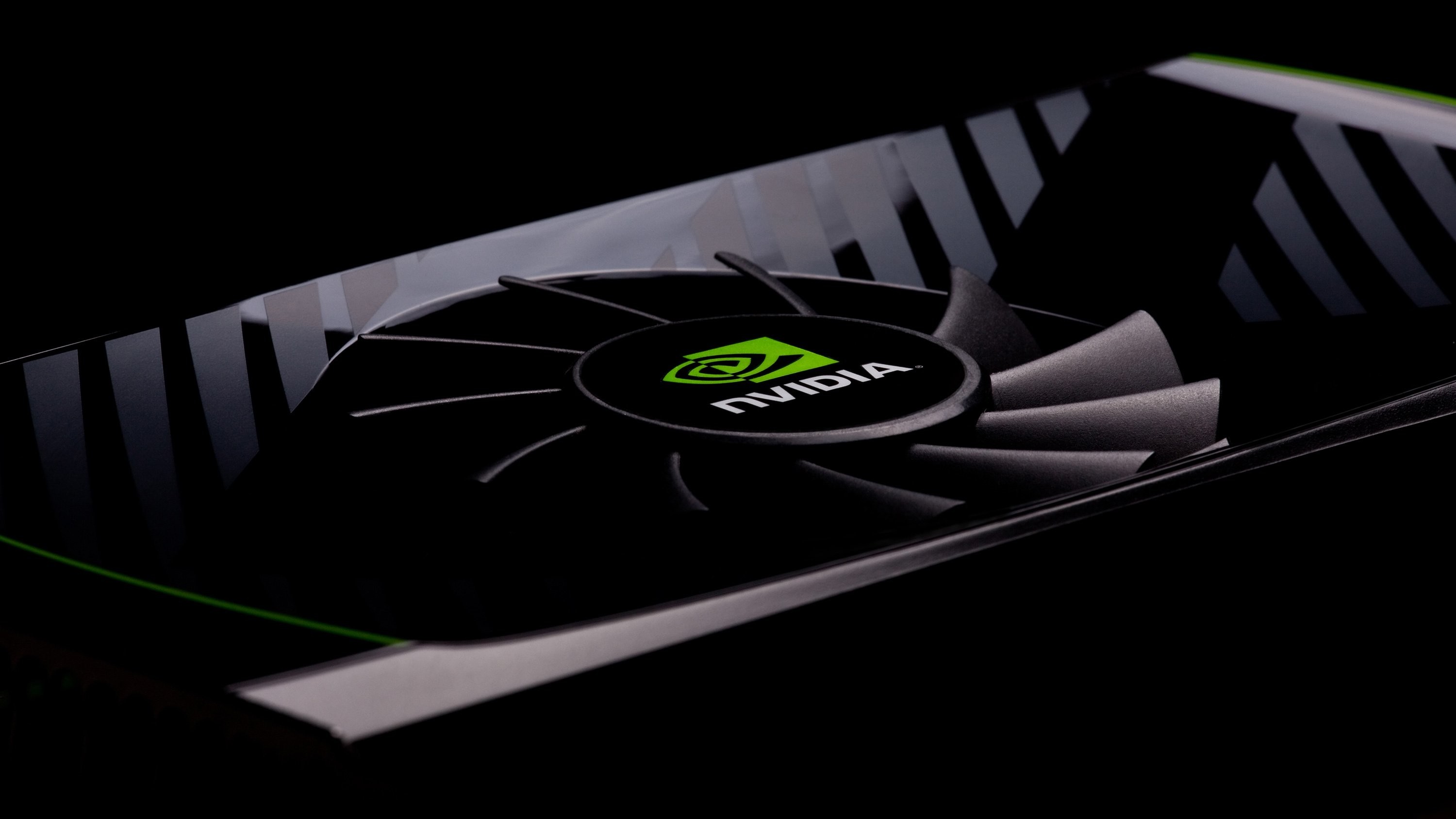 Nvidia, Scheda grafica, Ventola, Sfondo nero, 16:9 2K, wallpaper widescreen