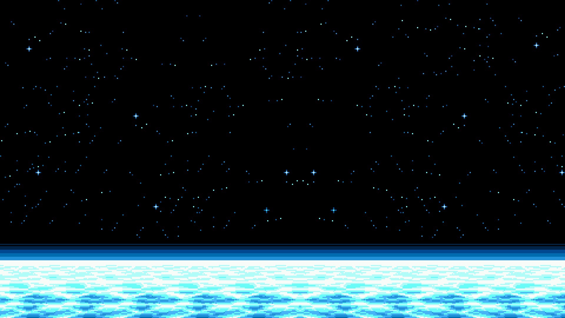 Pixel art, Cielo stellato, Mare, Notte, Full HD 1080p, sfondo desktop