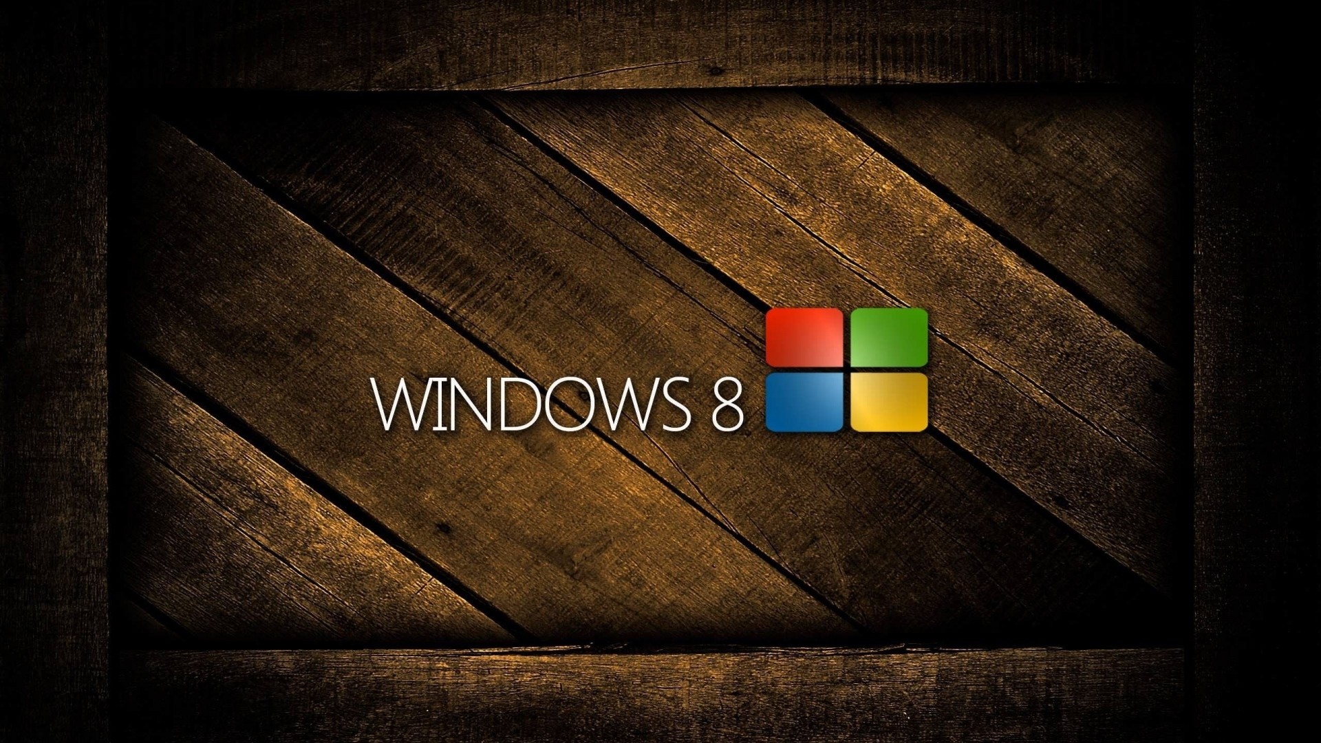 Windows 8, Logo Windows, Legno, Sfondo scuro, Full HD, wallpaper per computer