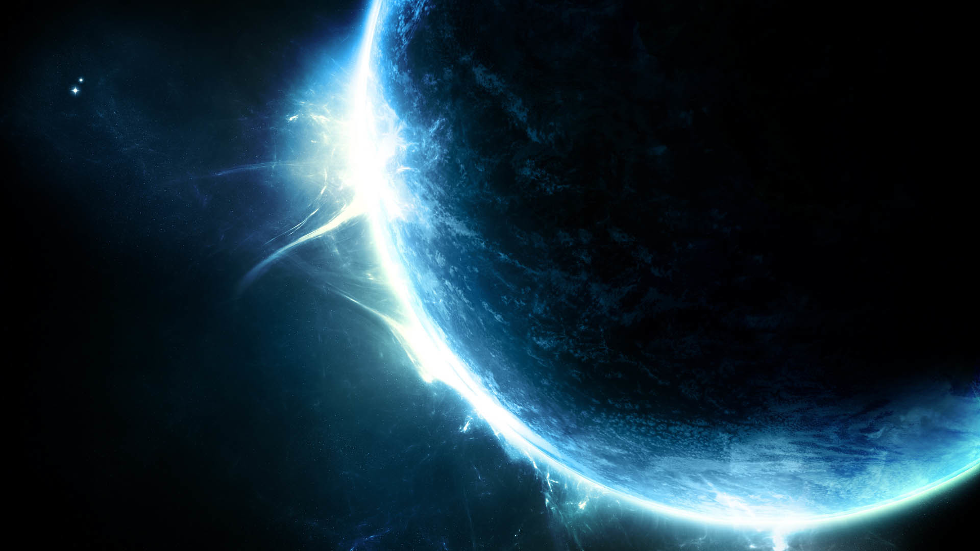 Pianeta, Eclissi, Spazio, Blu, Full HD 1080p, sfondo desktop