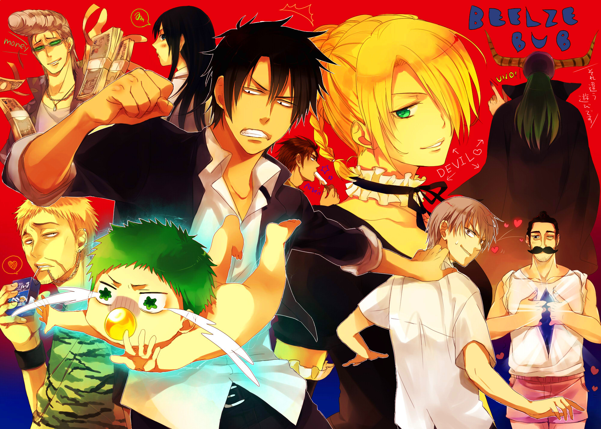 Oga Tatsumi, Beelzebub, Baby Beel, Hilda, Personaggi, Full HD, sfondo per PC e portatile