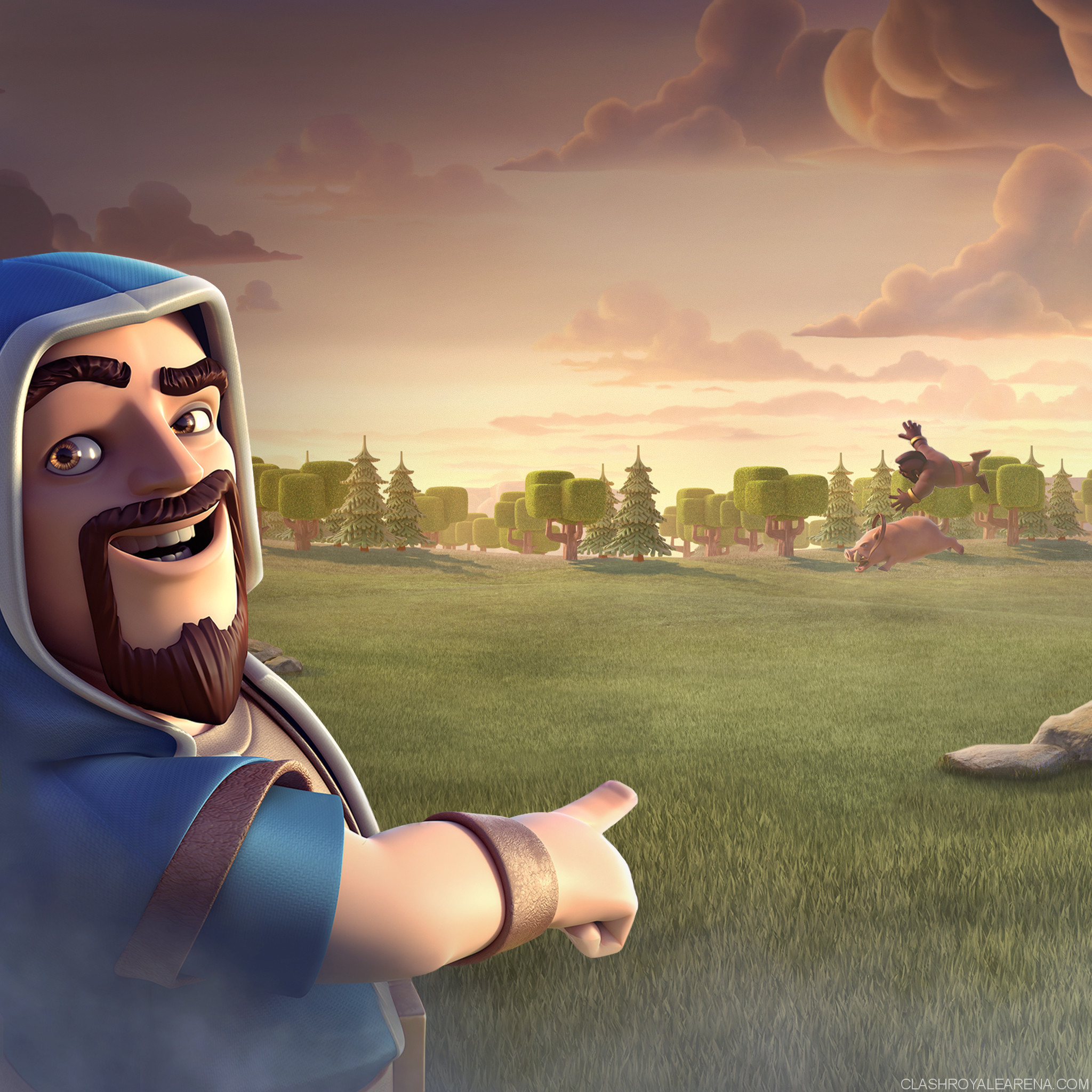 Clash of Clans, Mago, Prato, Tramonto, sfondo per iPad e tablet