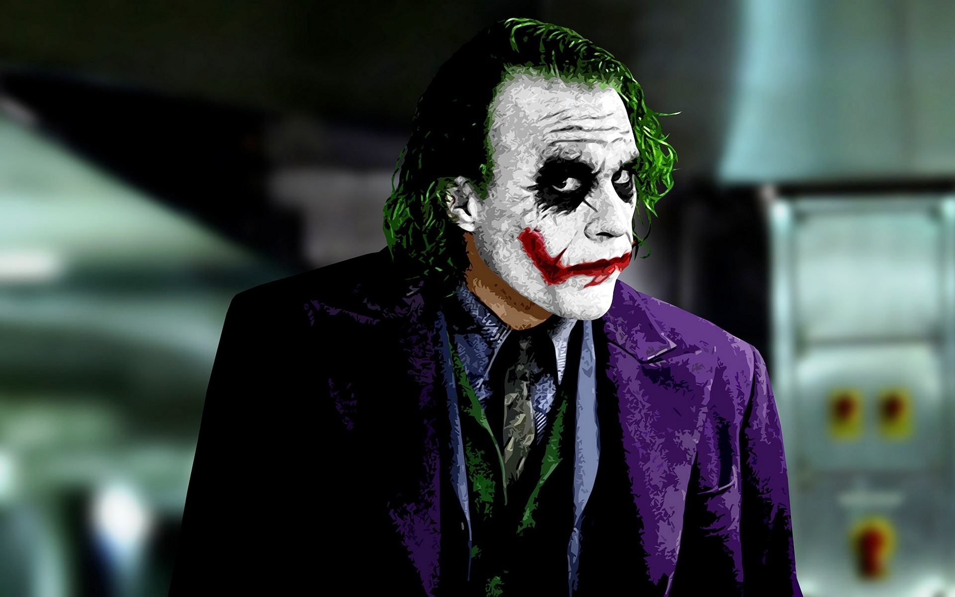 Joker, Heath Ledger, Il cavaliere oscuro, Primo piano, 1920x1200, sfondo per PC