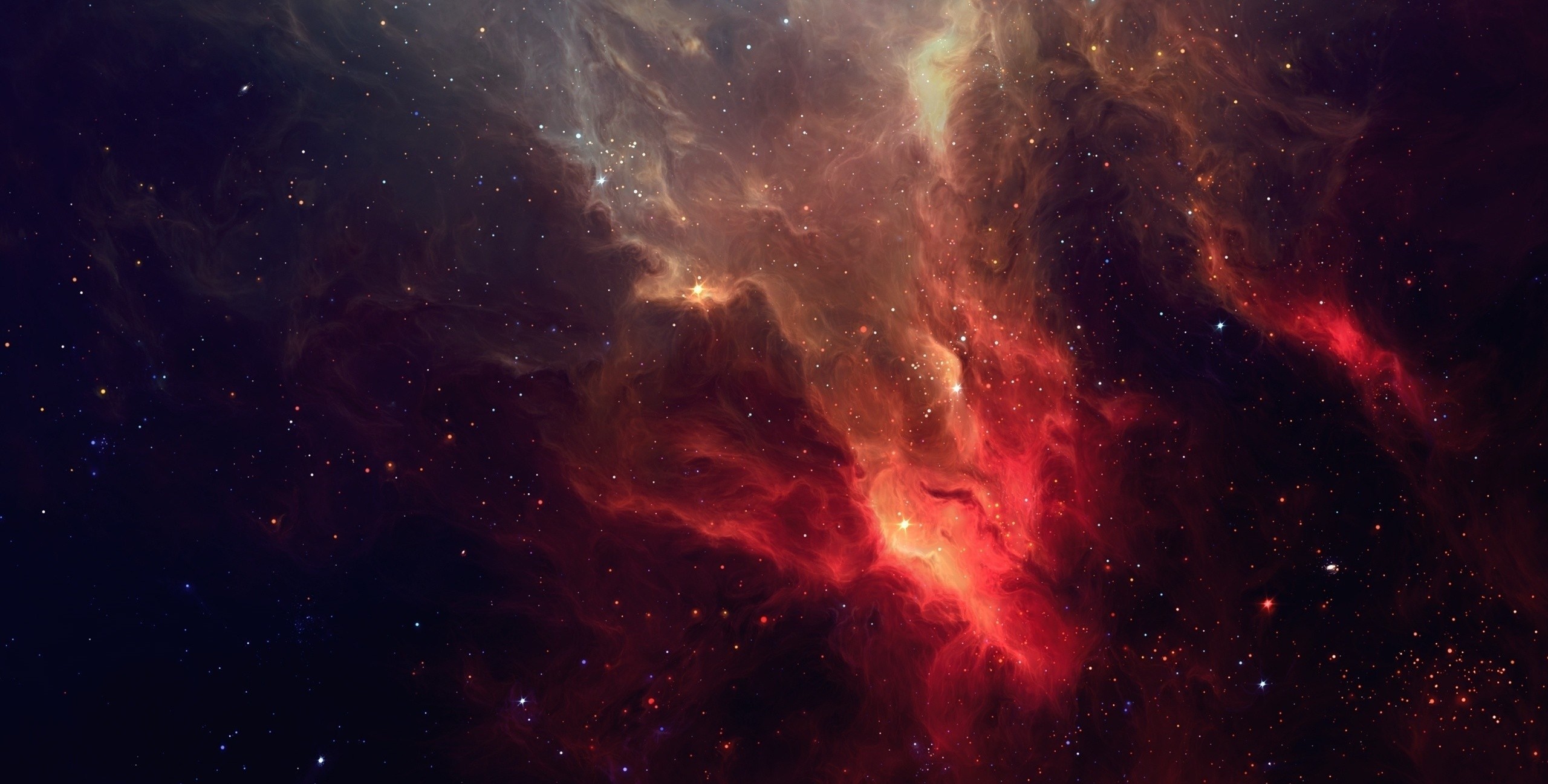 Nebulosa, Spazio, Rosso, 2K, sfondo per PC