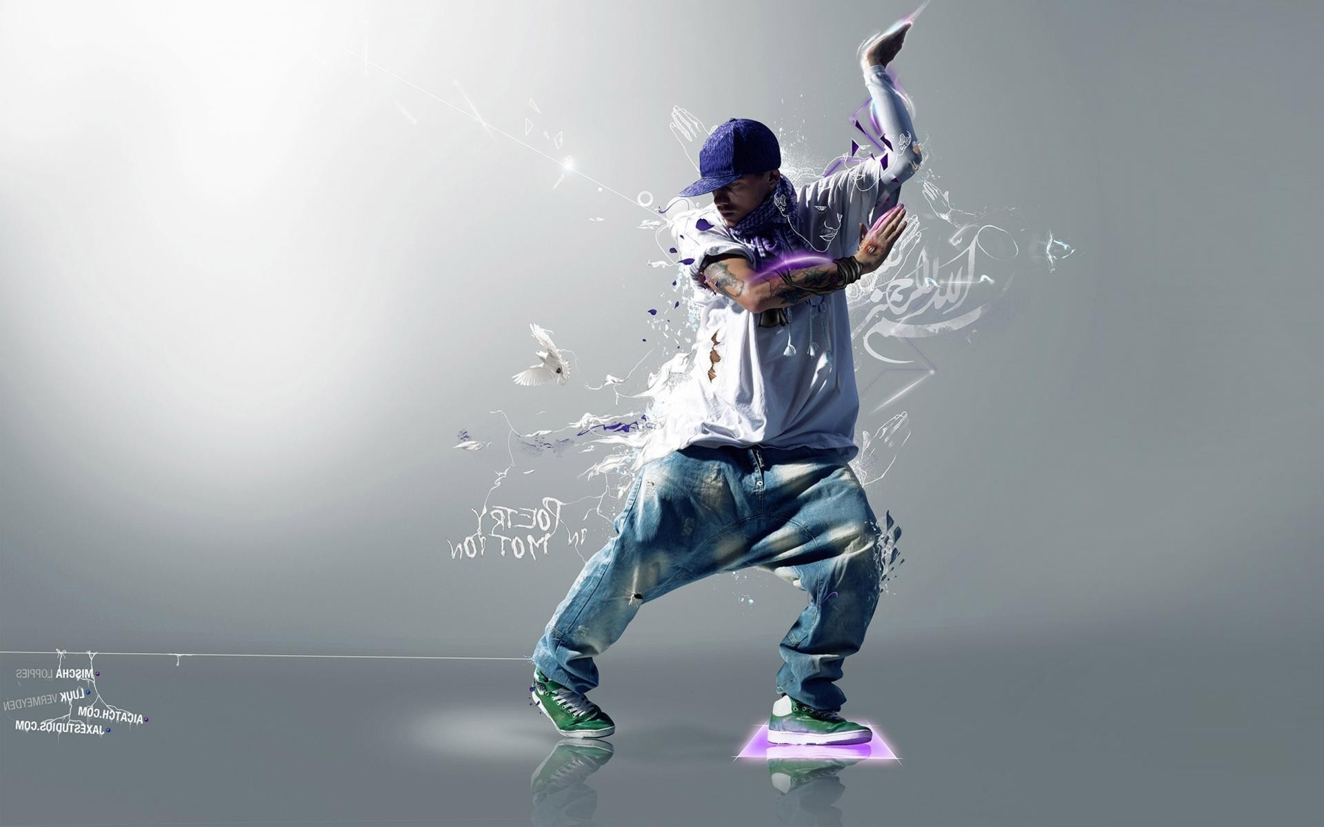Ballerino hip hop, Street dance, Arte digitale, Sfondo grigio, 1920x1200, wallpaper desktop