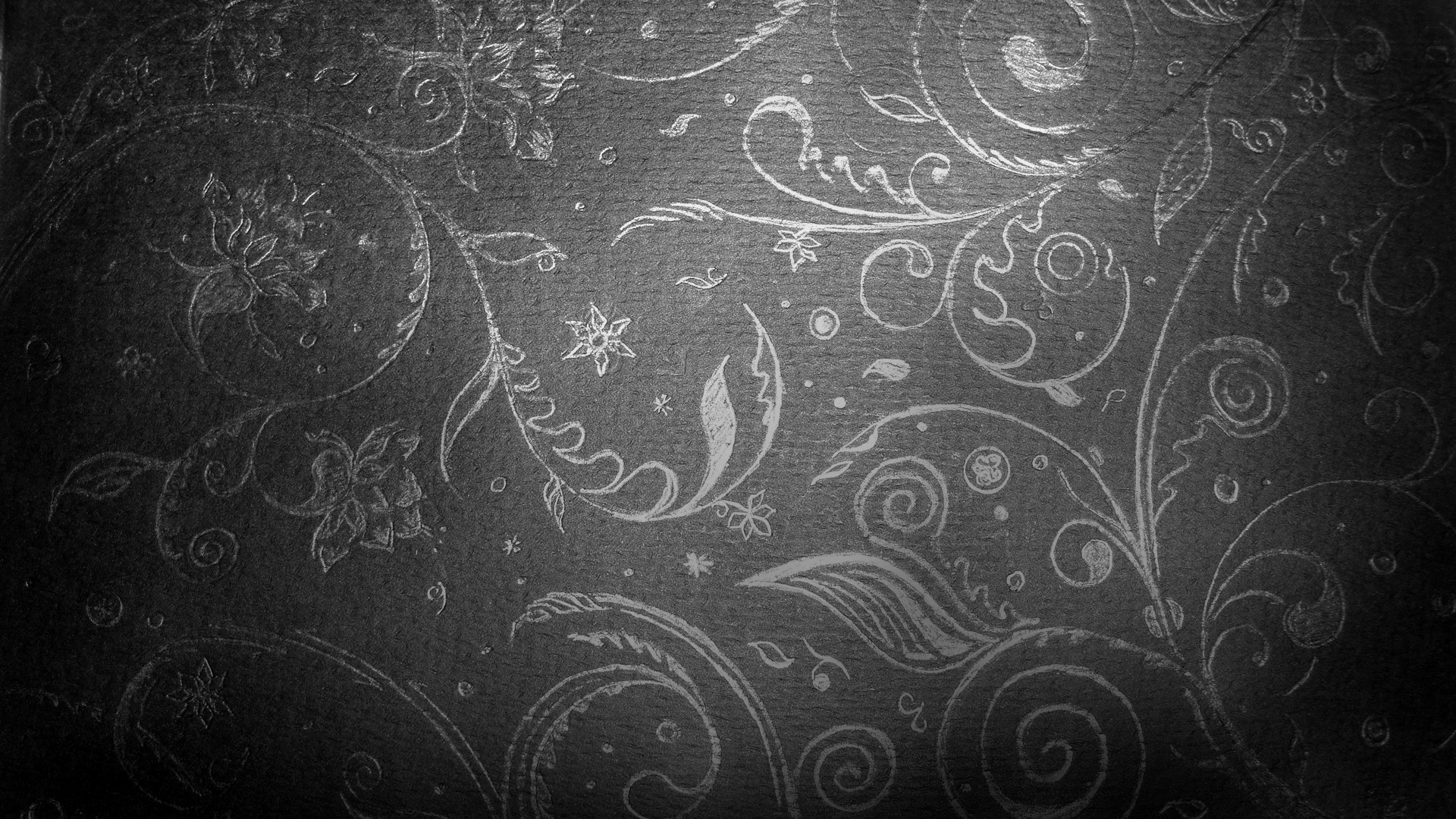 Motivo floreale, Ornamenti, Texture, Grigio, Full HD, sfondo per PC e portatile