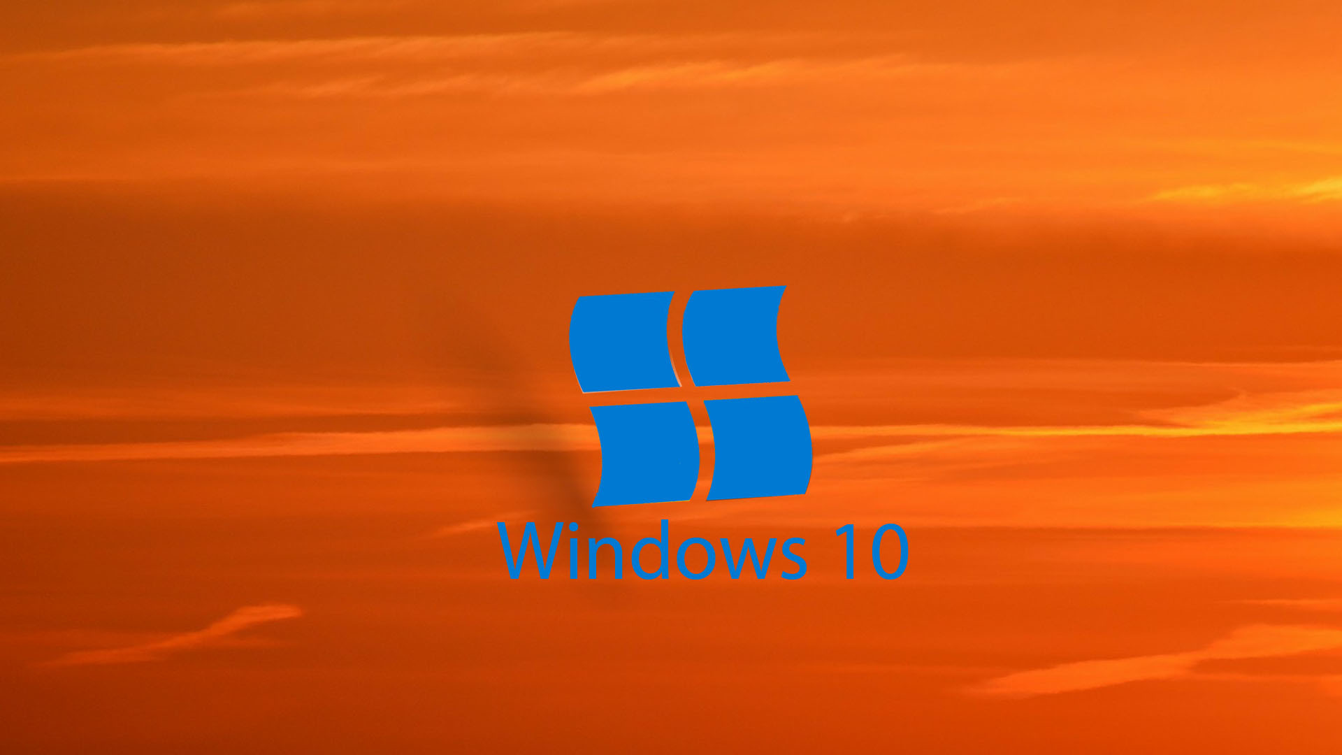 Windows 10, Logo Windows, Cielo arancione, 1920x1080, immagine di sfondo
