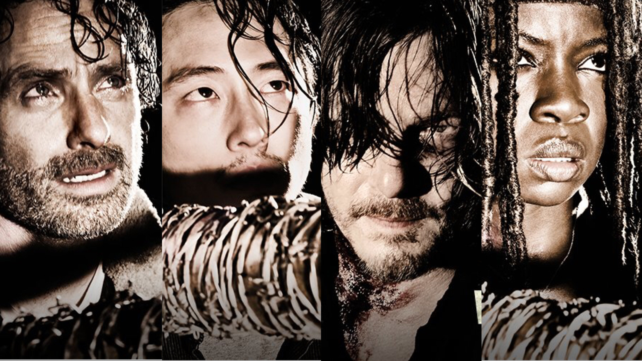 Rick Grimes, Glenn Rhee, Daryl Dixon, Michonne, Lucille, The Walking Dead, sfondo desktop 1440p