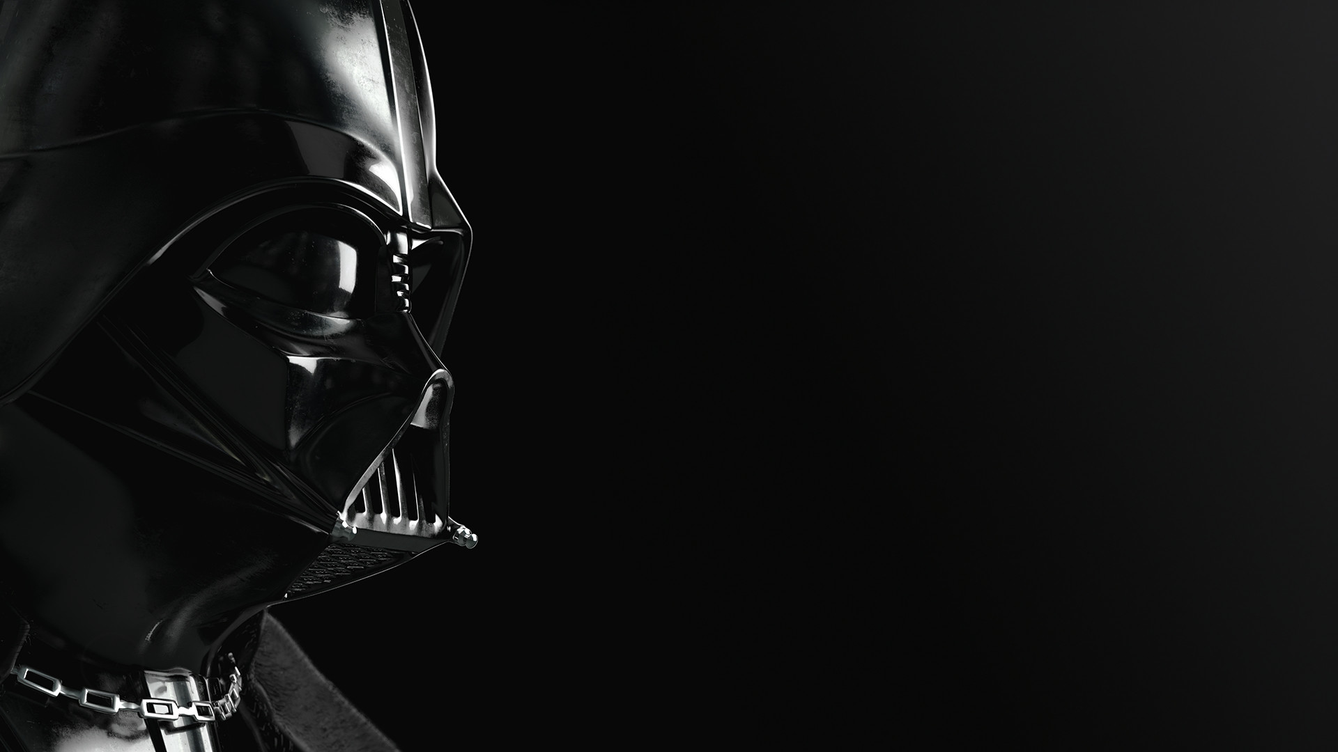 Darth Vader, Casco, Bianco e nero, Profilo, 16:9 Full HD, sfondo widescreen