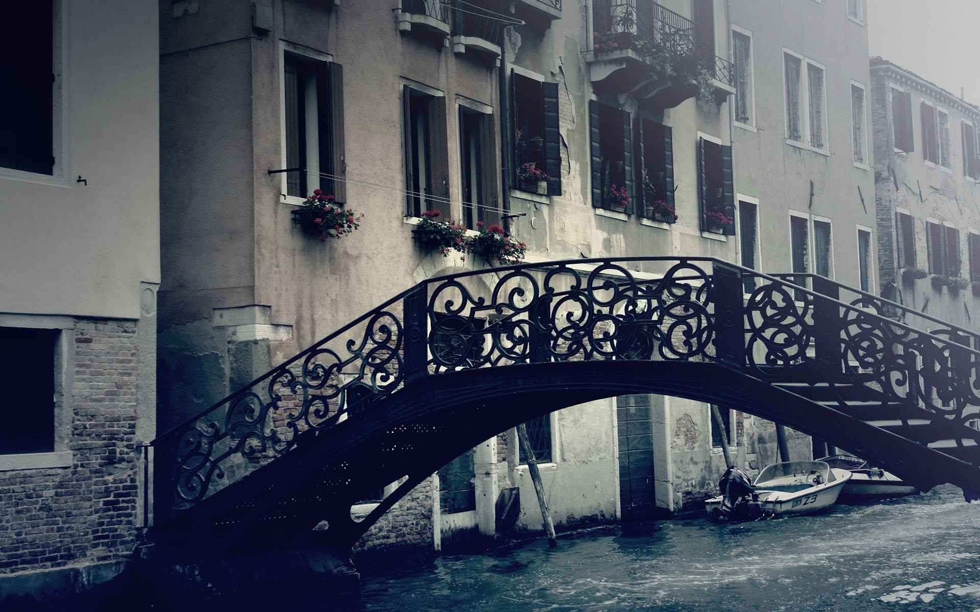 Venezia, Ponte in ferro battuto, Canale, Palazzi, 16:10 Full HD, sfondo widescreen