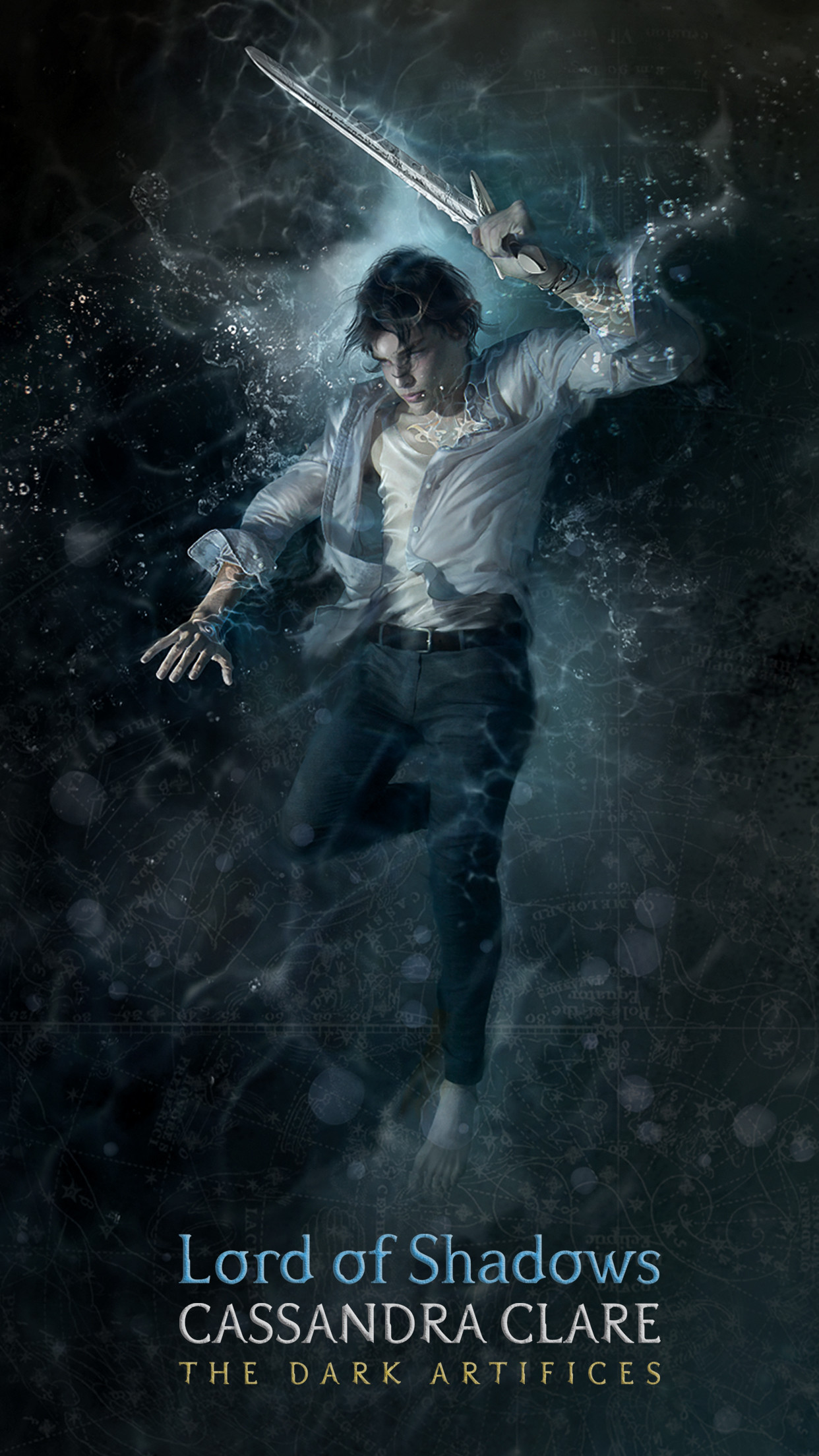 Lord of Shadows, The Dark Artifices, Cassandra Clare, Copertina libro, Spada, sfondo iPhone