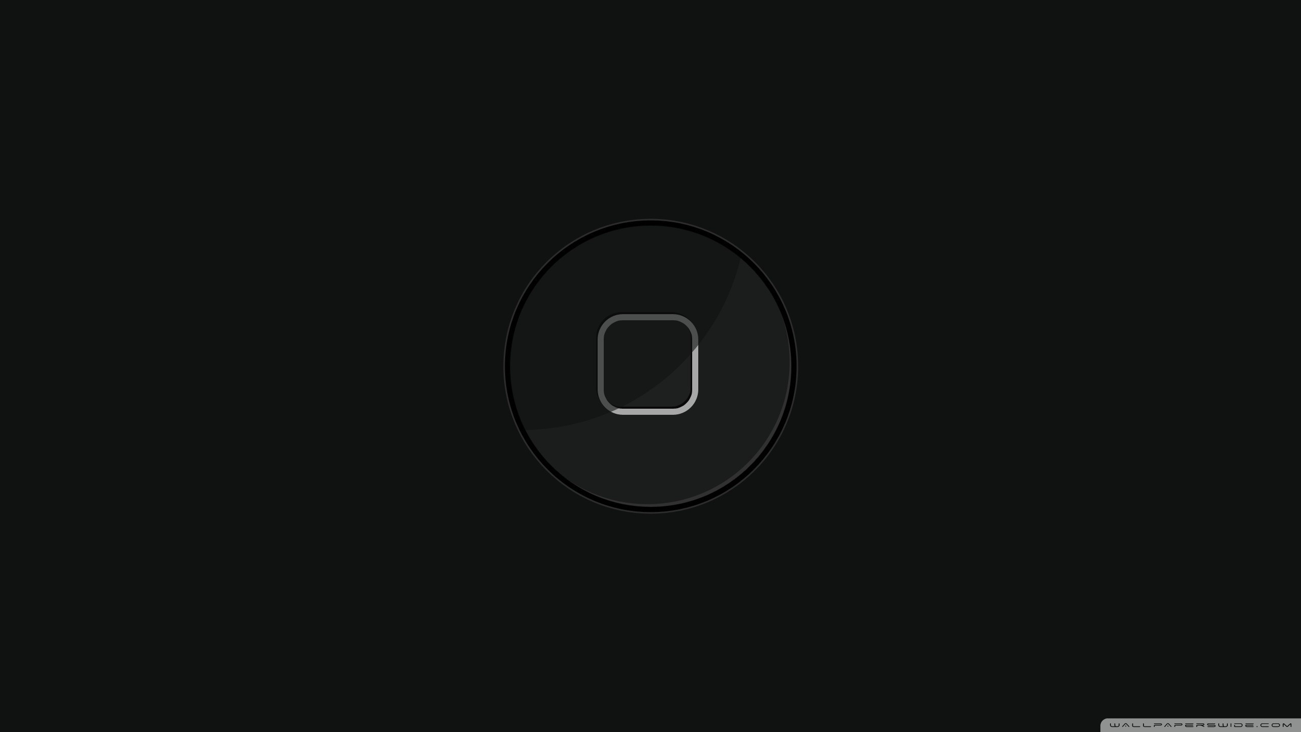 Tasto Home, iPhone, Minimalista, Sfondo nero, 2K, wallpaper per portatile