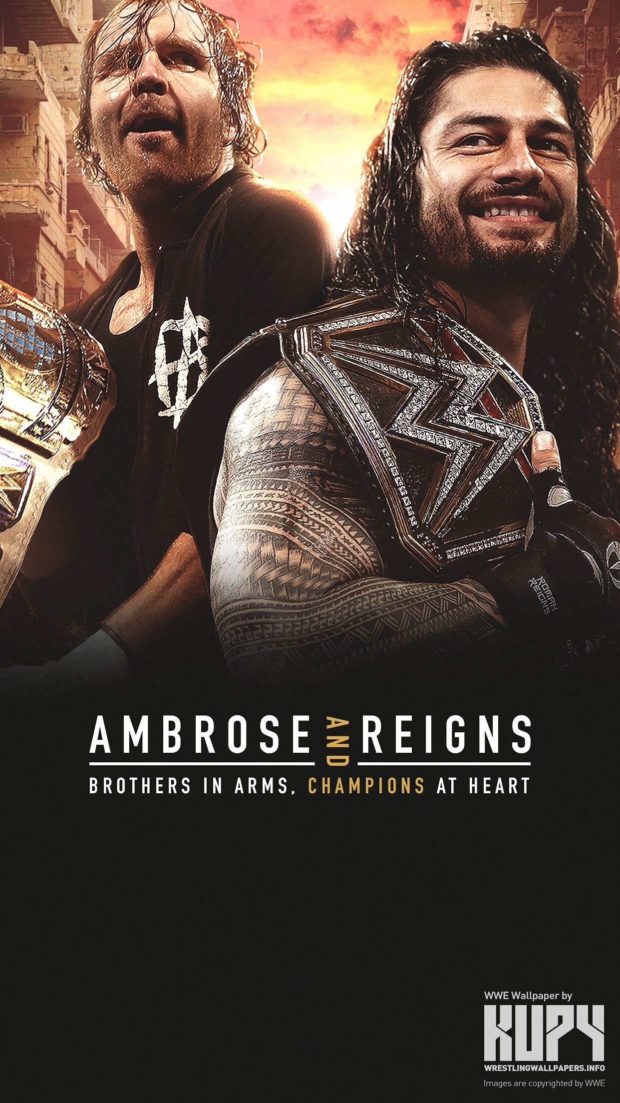Dean Ambrose, Roman Reigns, WWE, Poster, Full HD, schermata di blocco del cellulare