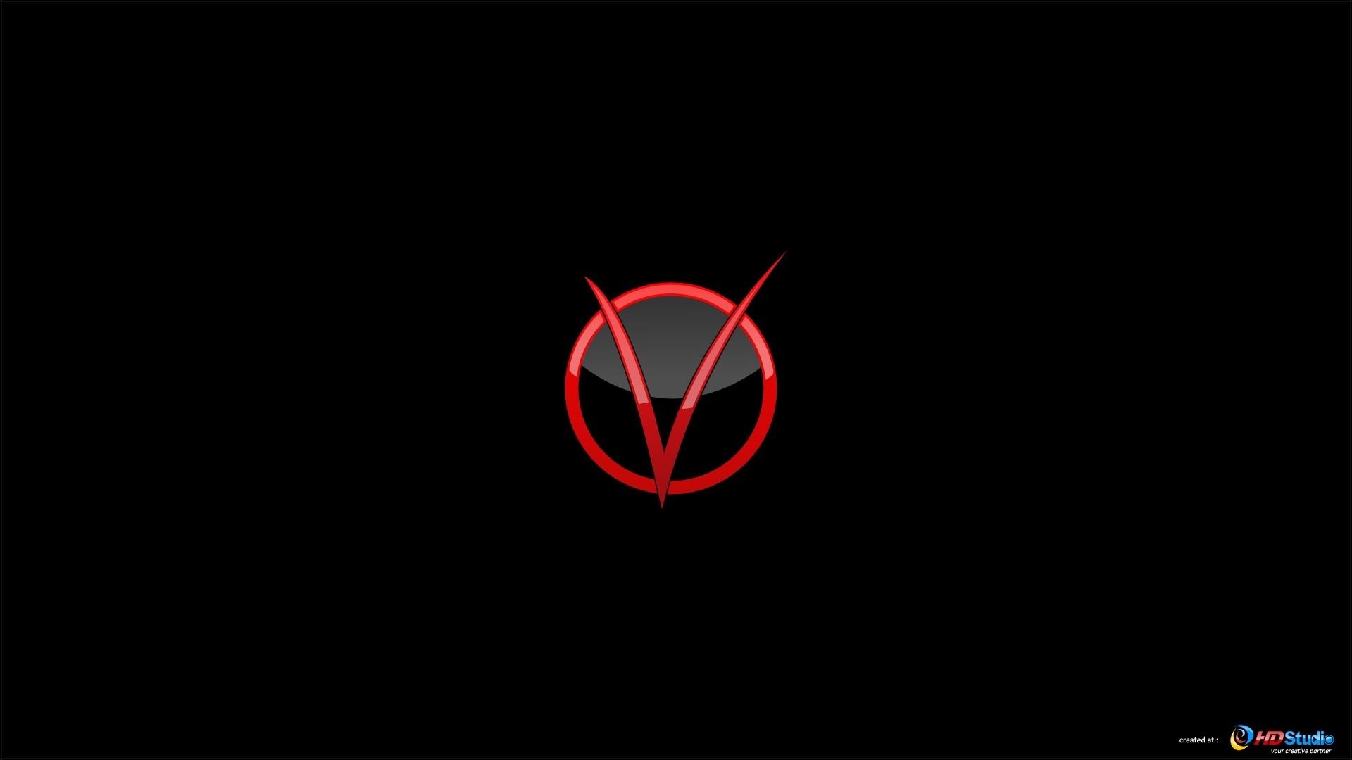 V per Vendetta, Simbolo V, Logo, Sfondo nero, Full HD, wallpaper desktop