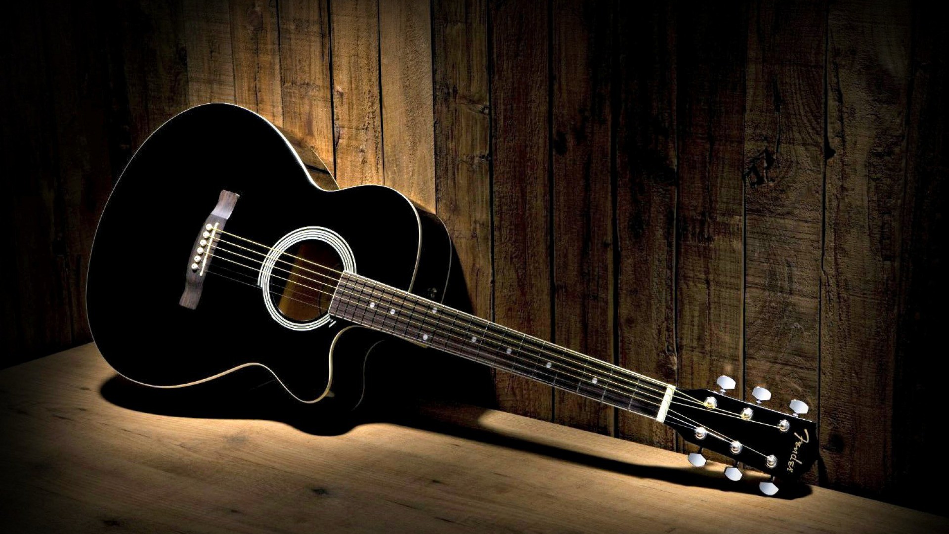 Chitarra acustica, Legno, Toni scuri, 1920x1080, sfondo per PC