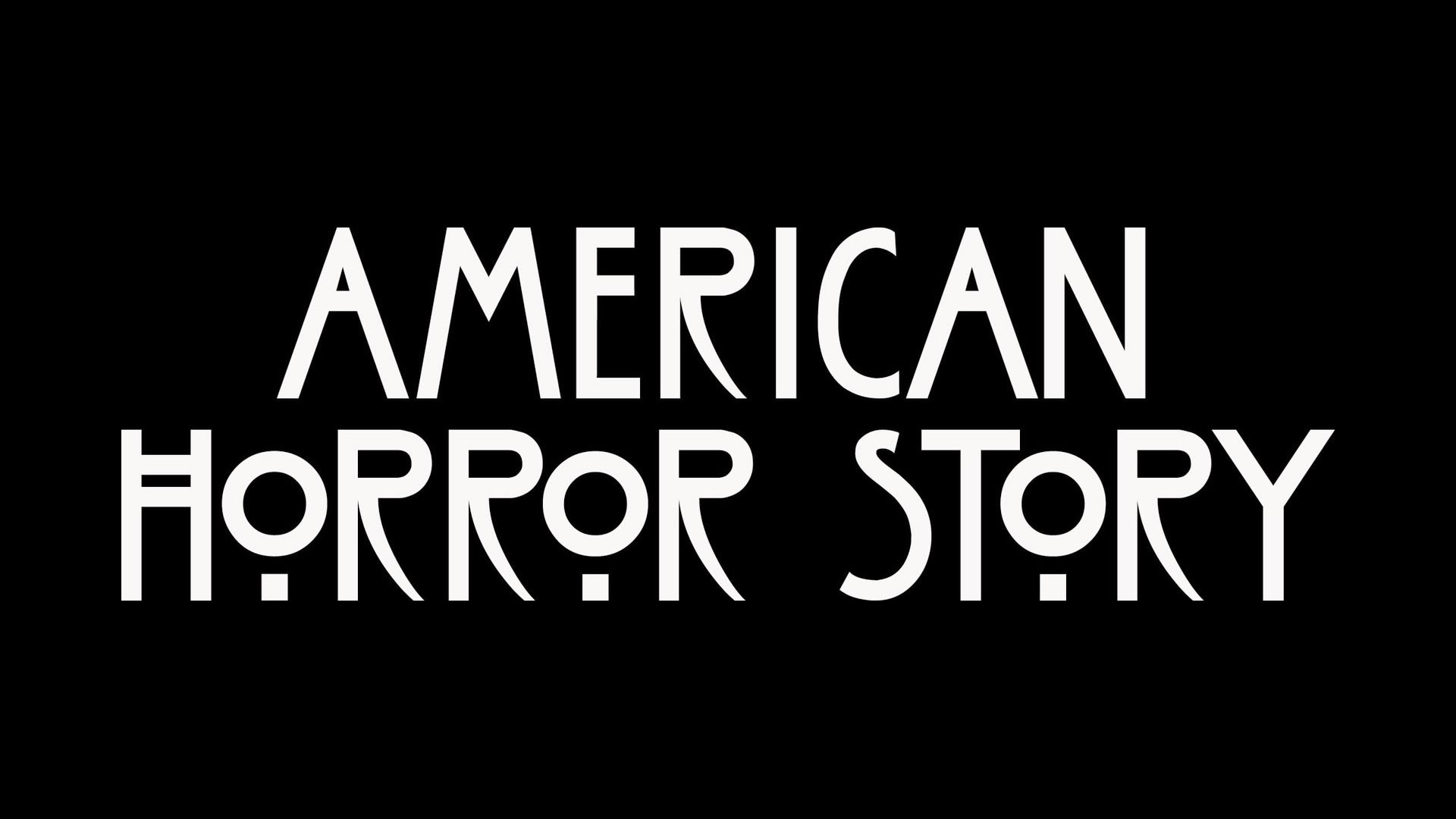 American Horror Story, Logo, Sfondo nero, Scritta bianca, Full HD, wallpaper per PC
