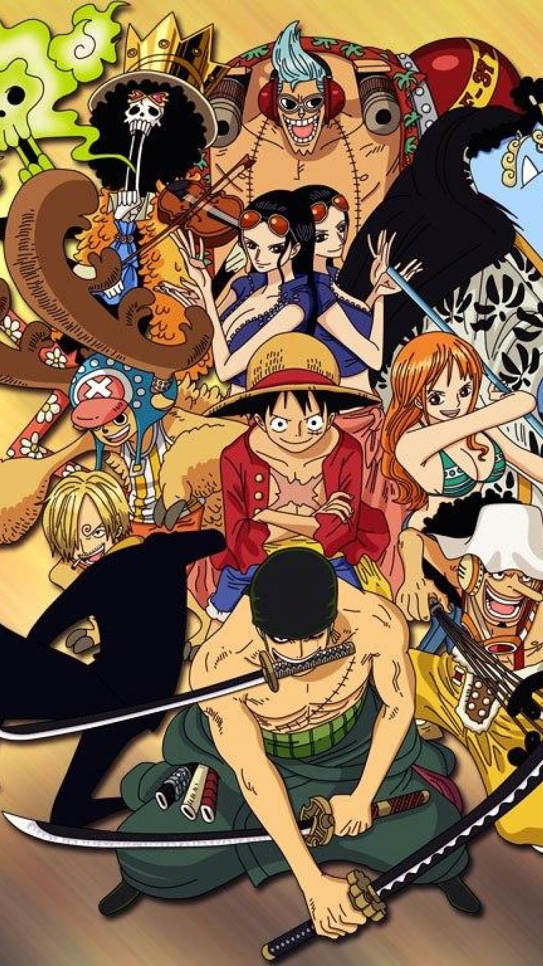 Monkey D. Luffy, Roronoa Zoro, One Piece, Ciurma di Cappello di Paglia, schermata di blocco smartphone