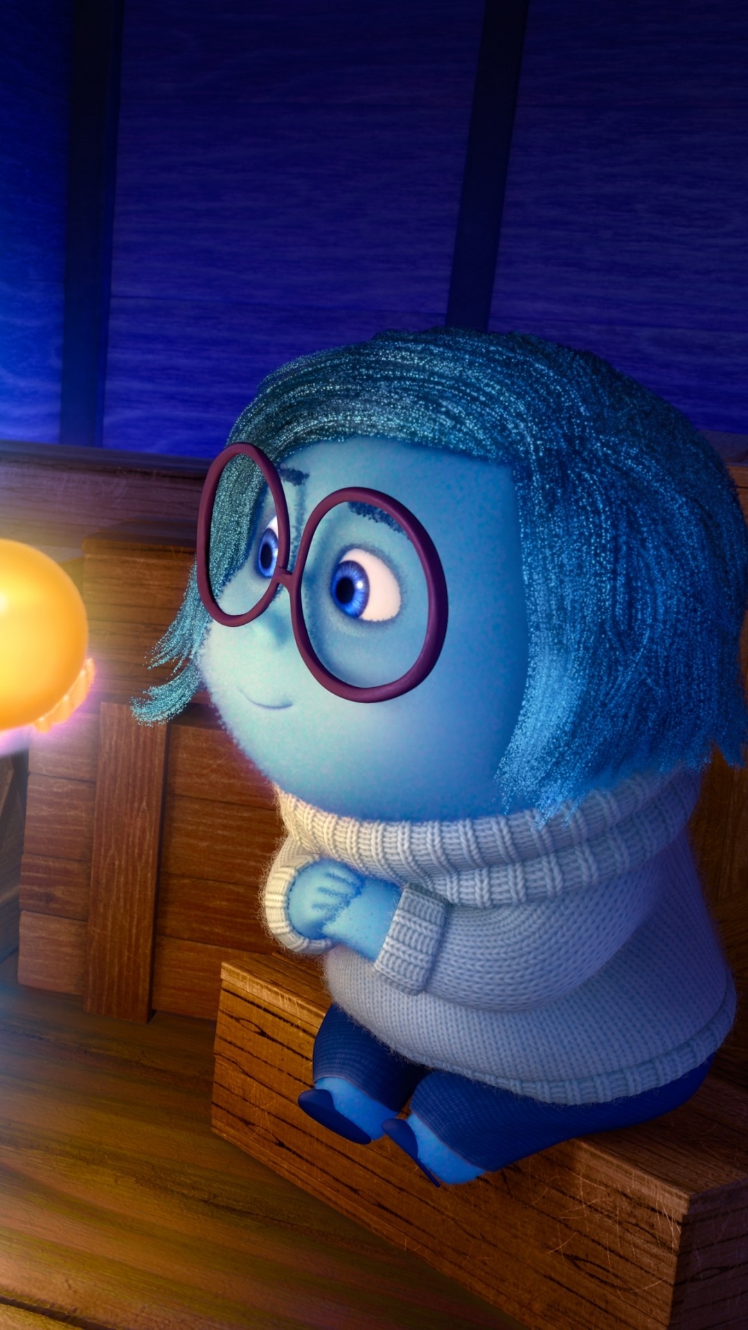 Tristezza, Inside Out, Pixar, Blu, Sfera dei ricordi, Full HD, sfondo verticale per cellulare