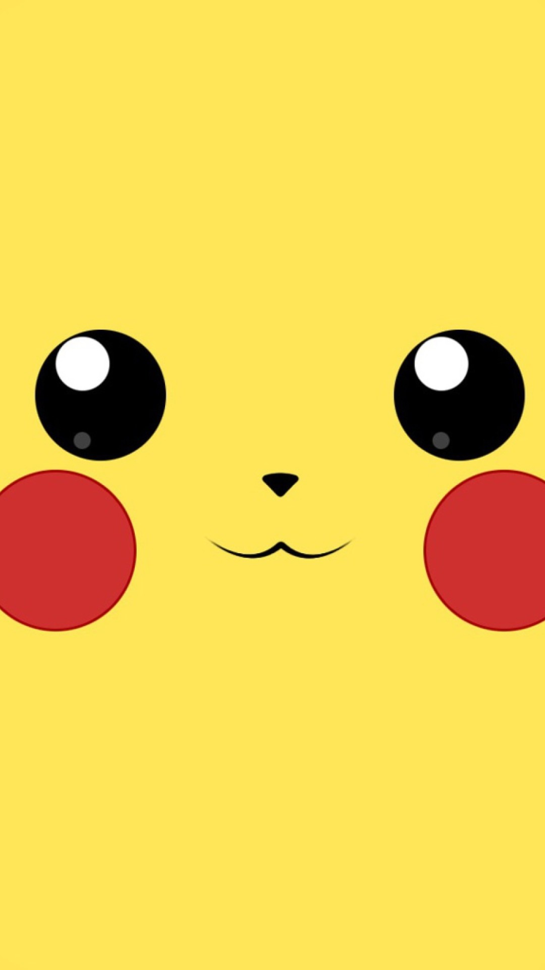 Pikachu, Pokémon, Faccia, Minimalismo, Sfondo giallo, Full HD, schermata di blocco iPhone 5C