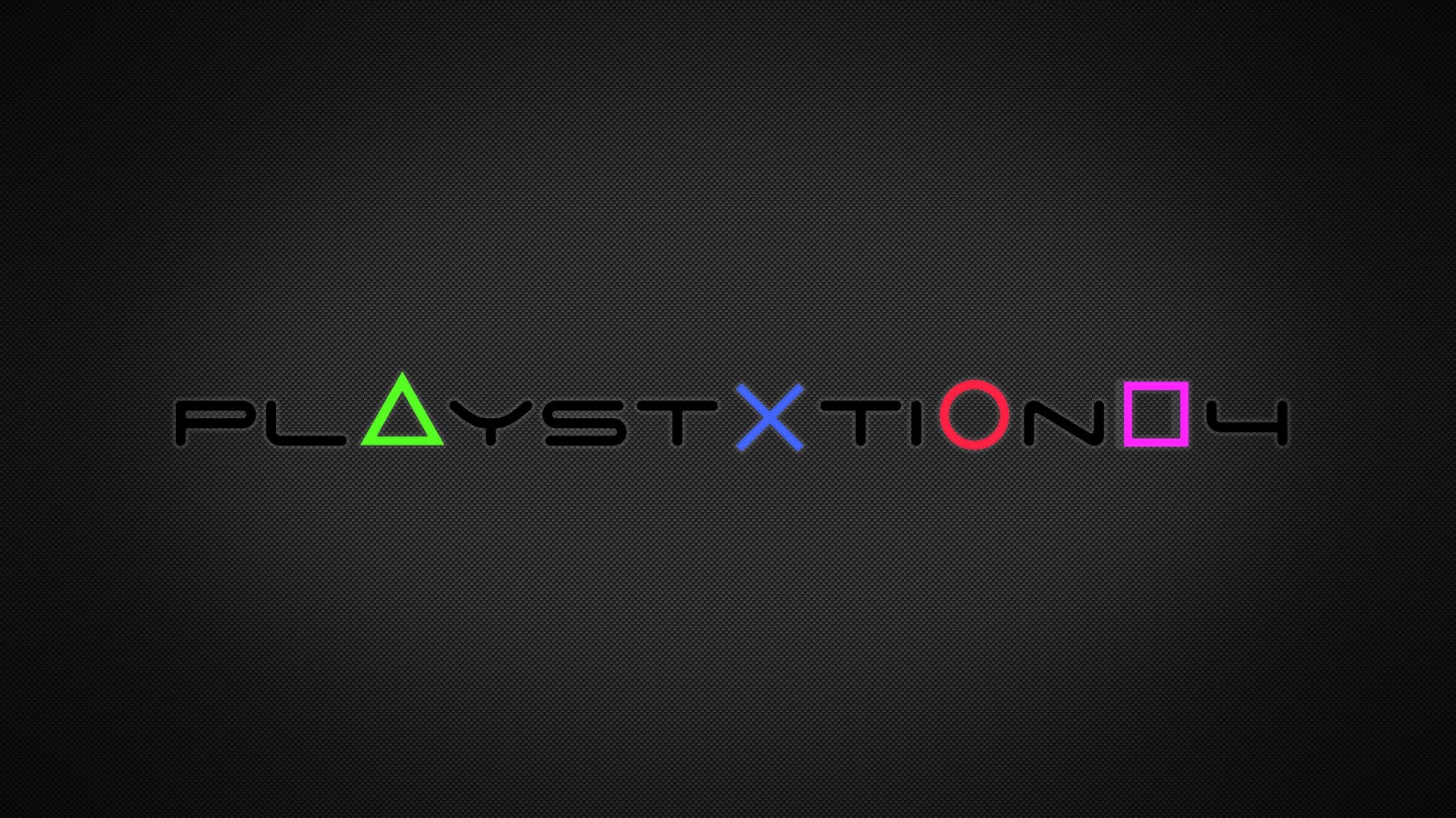 PlayStation 4, Logo, Simboli PlayStation, Grigio scuro, Full HD, sfondo per PC e portatile
