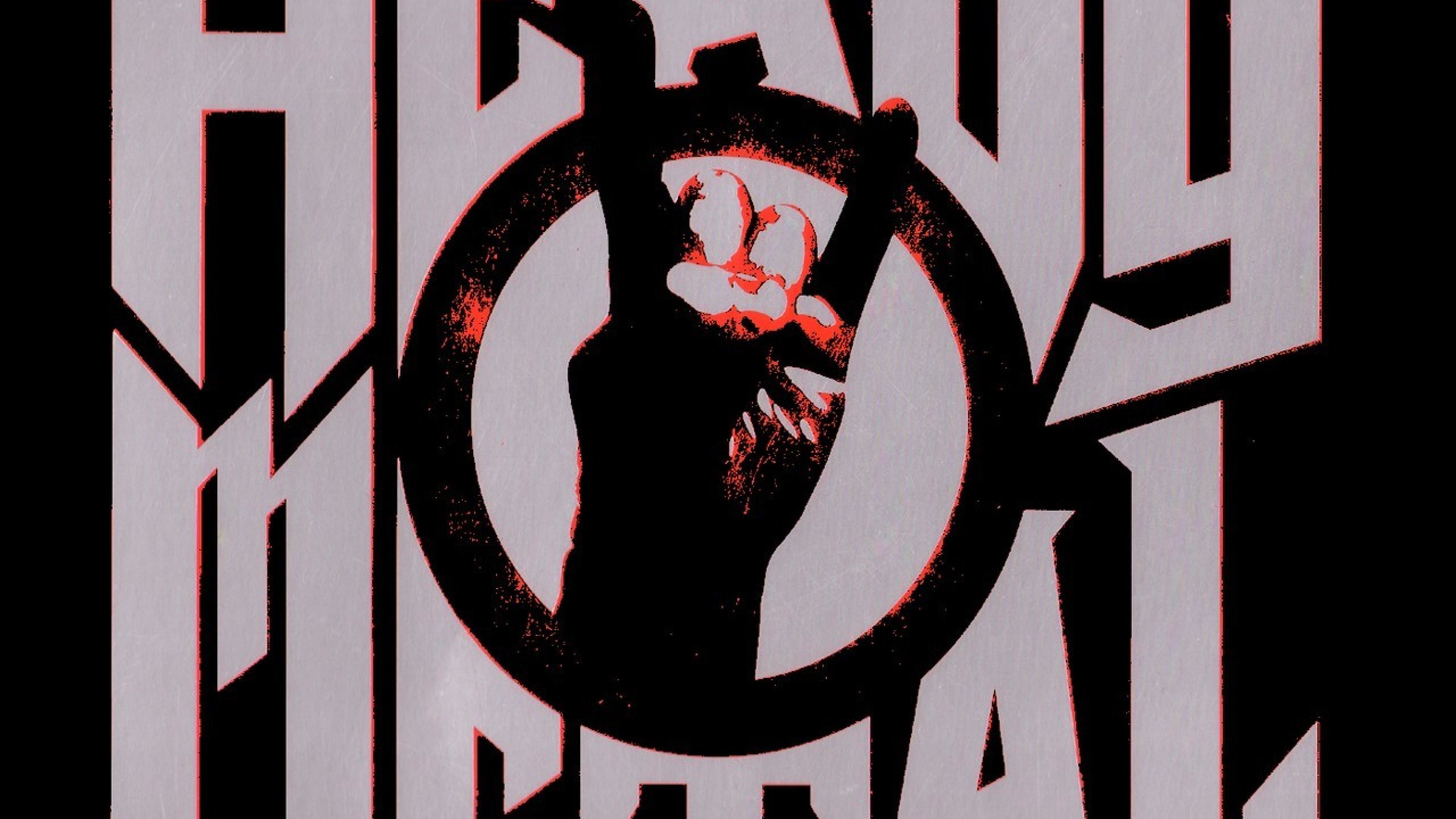 Heavy Metal, Corna metal, Tipografia, Rosso, 3840x2160, sfondo per PC