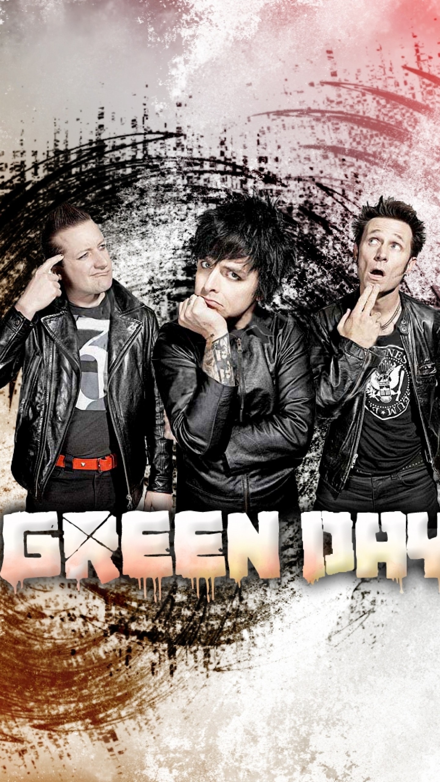 Green Day, Billie Joe Armstrong, Mike Dirnt, Tré Cool, QHD+, wallpaper per smartphone