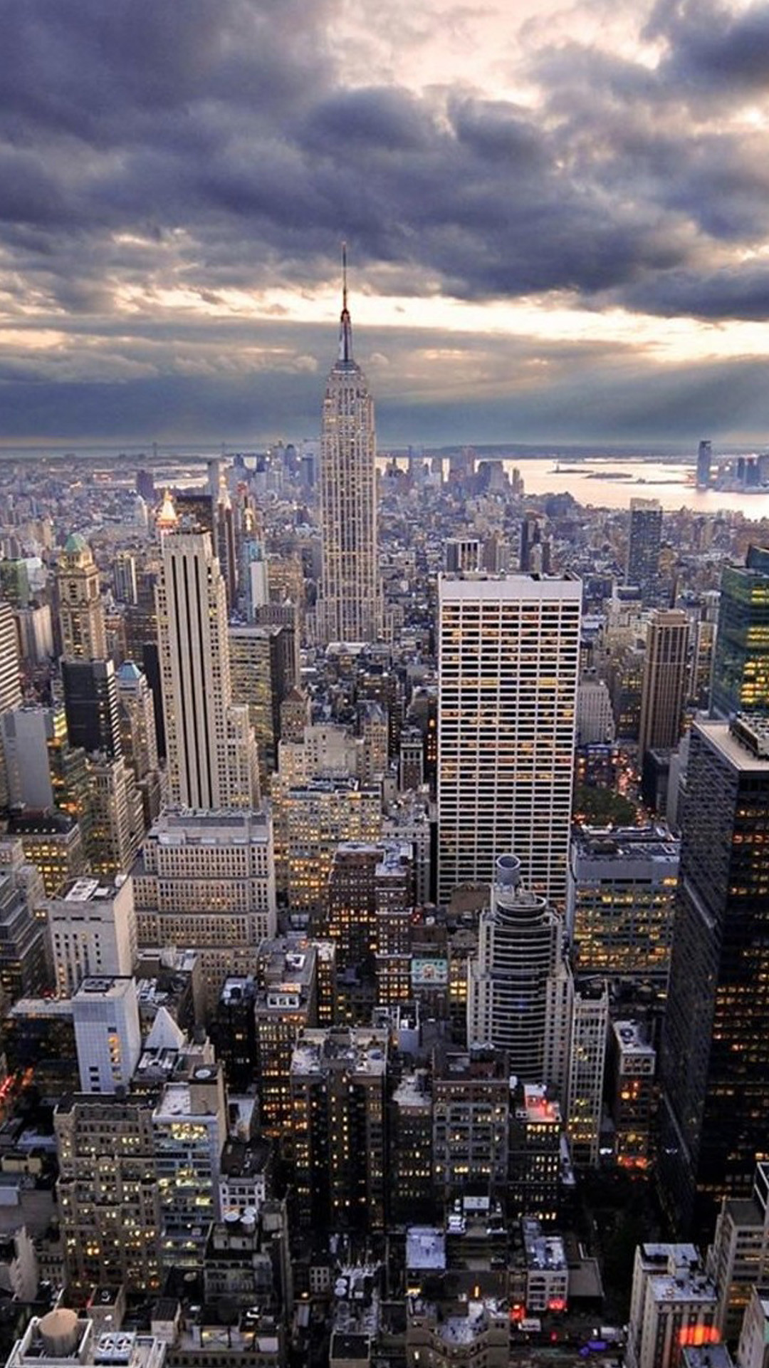 Empire State Building, Manhattan, New York, Veduta aerea, 1080x1920, schermata di blocco iPhone