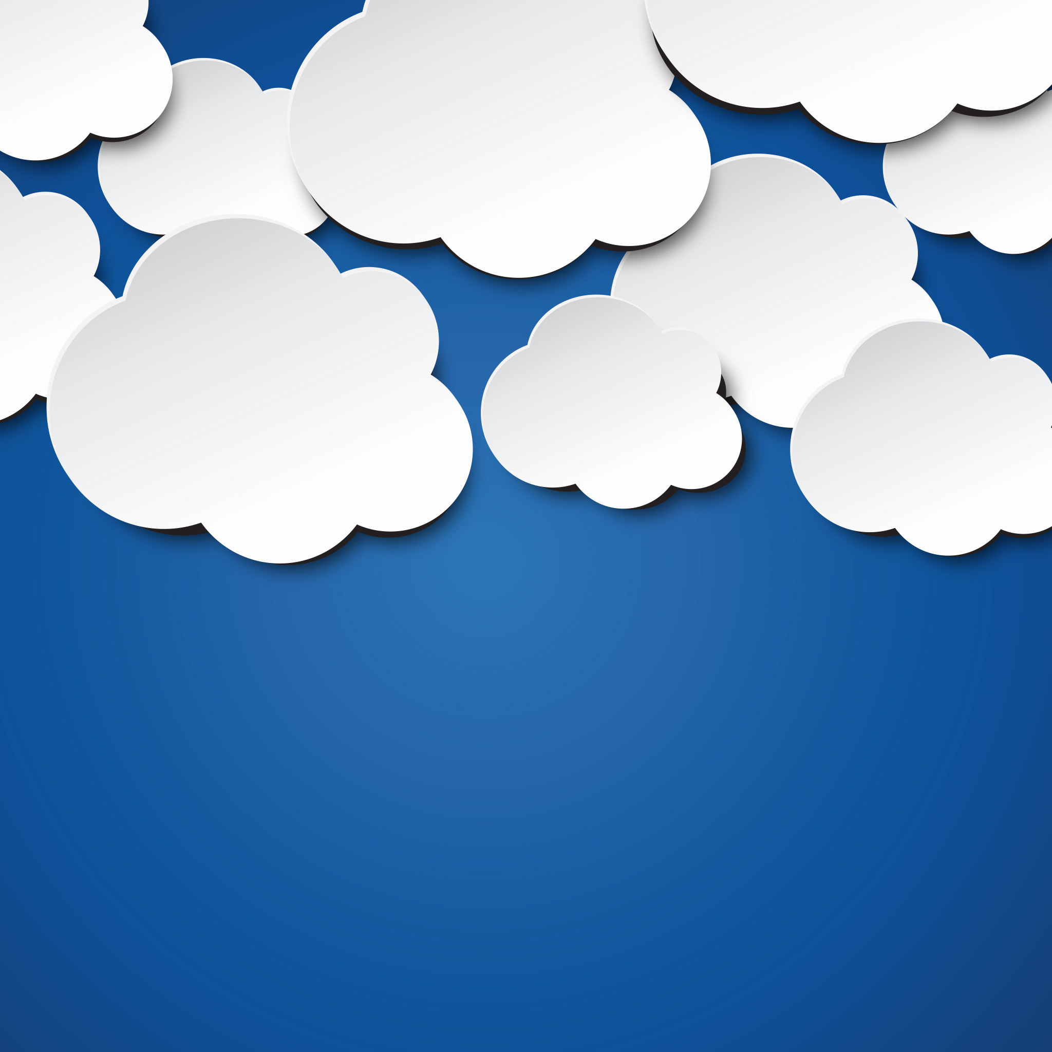 Nuvole di carta, Blu, Illustrazione, sfondo iOS 7 Full HD
