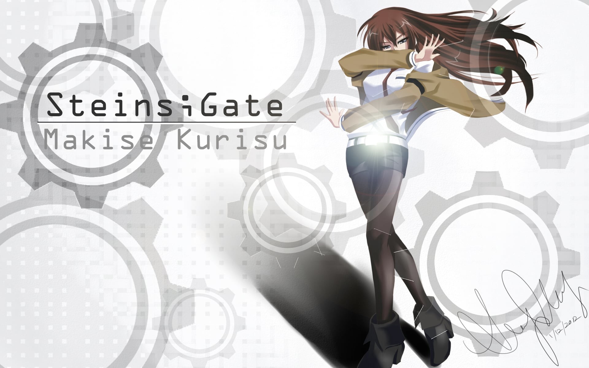 Kurisu Makise, Steins;Gate, Ingranaggi, Grigio, 1920x1200, sfondo per PC
