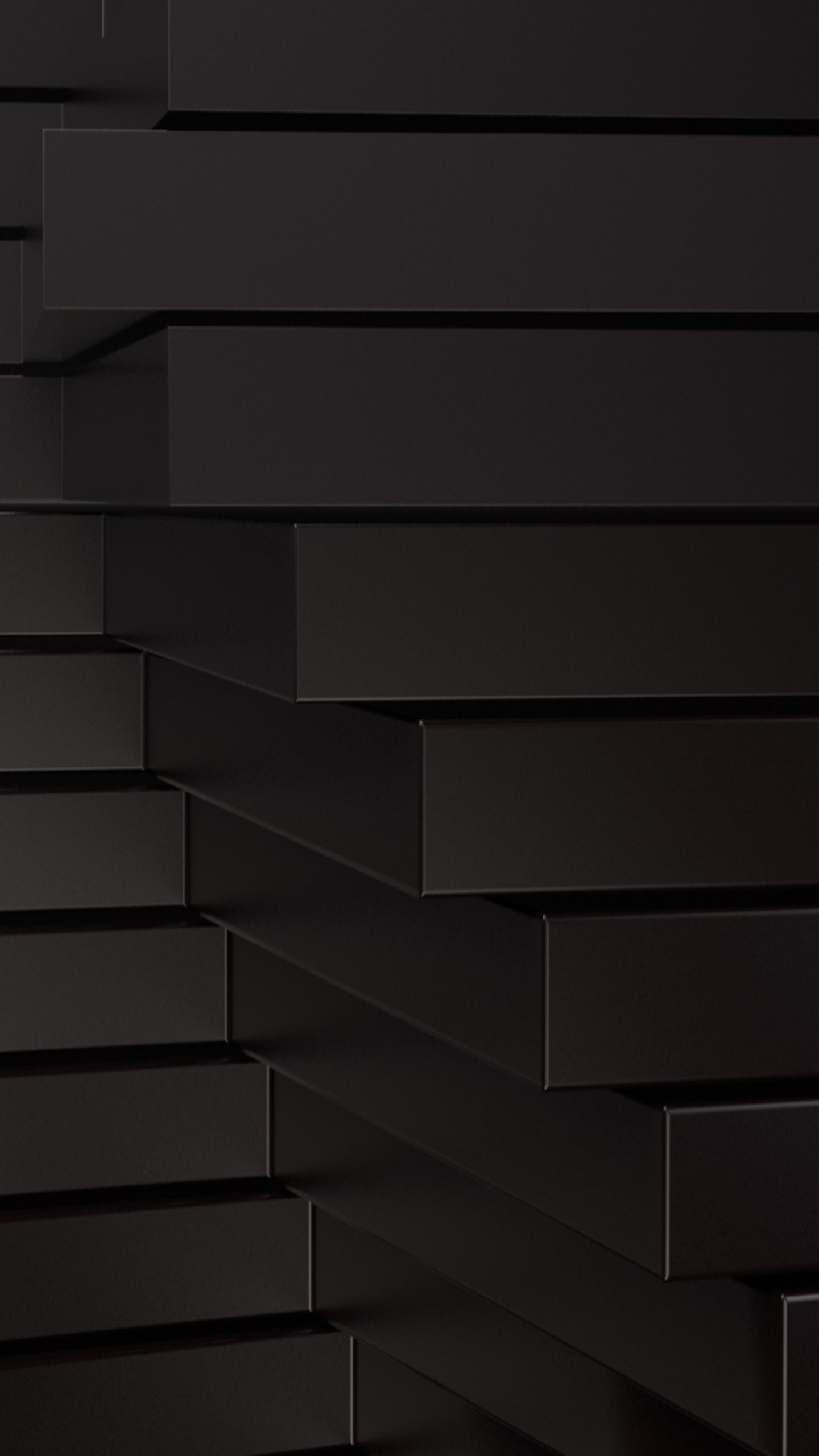 Blocchi 3D, Astratto, Sfondo nero, Geometrico, schermata Home Samsung S25 Edge