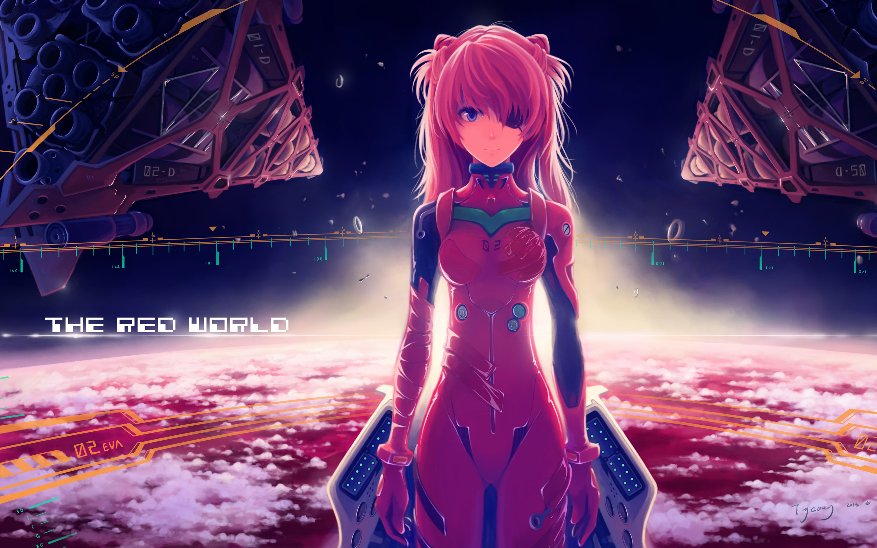 Asuka Langley Soryu, Neon Genesis Evangelion, Plugsuit, The Red World, sfondo Windows 11