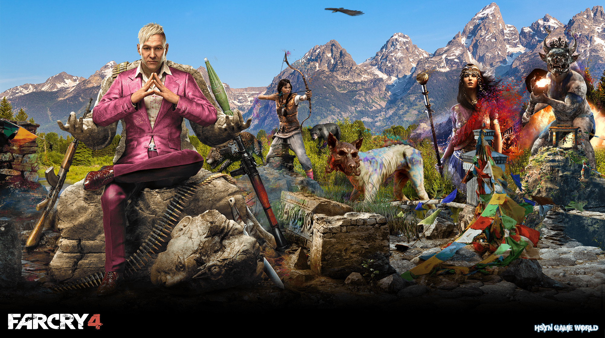 Pagan Min, Far Cry 4, Himalaya, Personaggi, Full HD, sfondo Windows 11