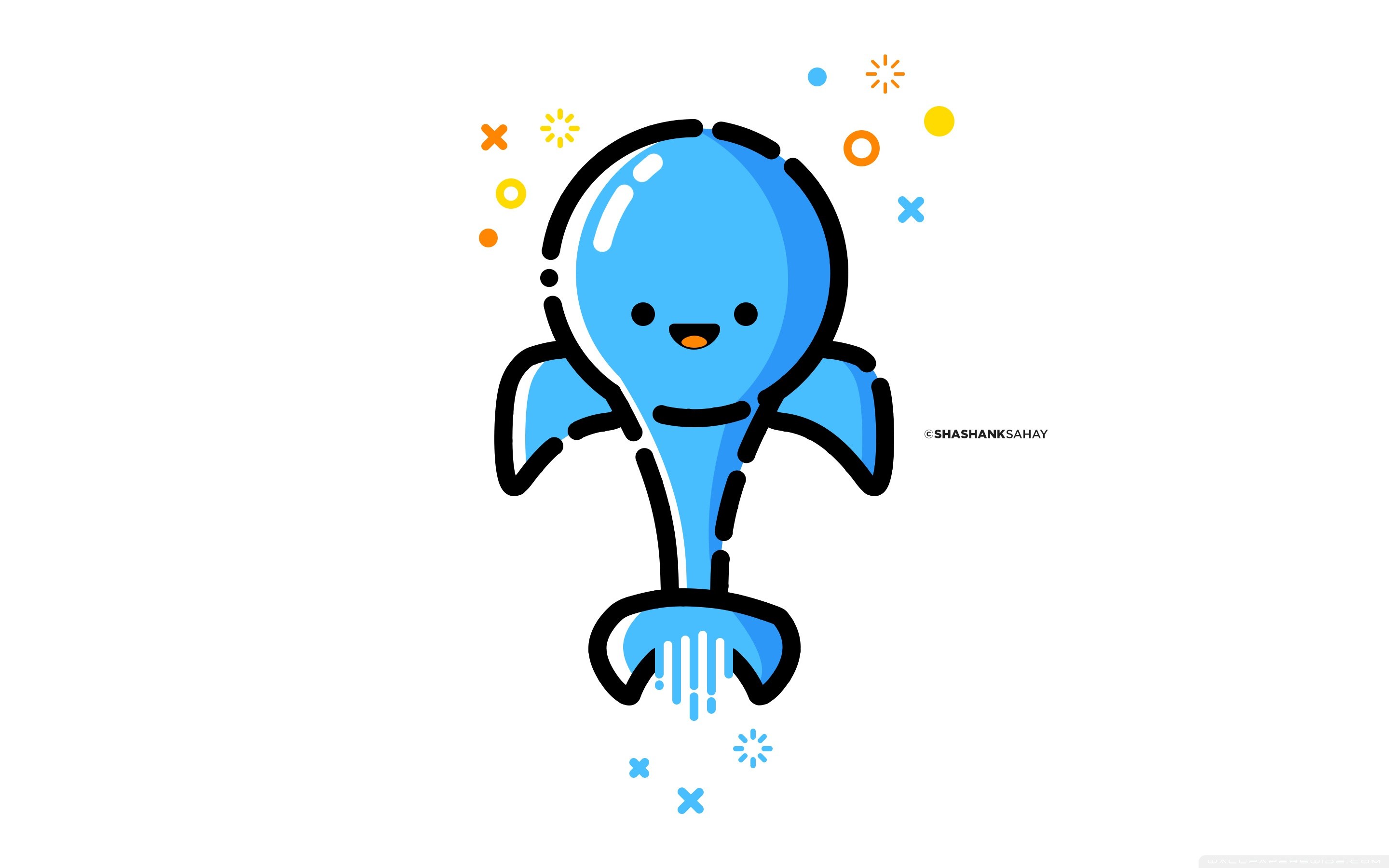 Personaggio blu, Minimalista, Sfondo bianco, 16:10 2K, wallpaper widescreen