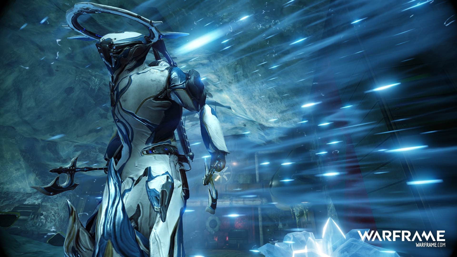 Frost, Warframe, Logo Warframe, Blu, 16:9 Full HD, sfondo widescreen
