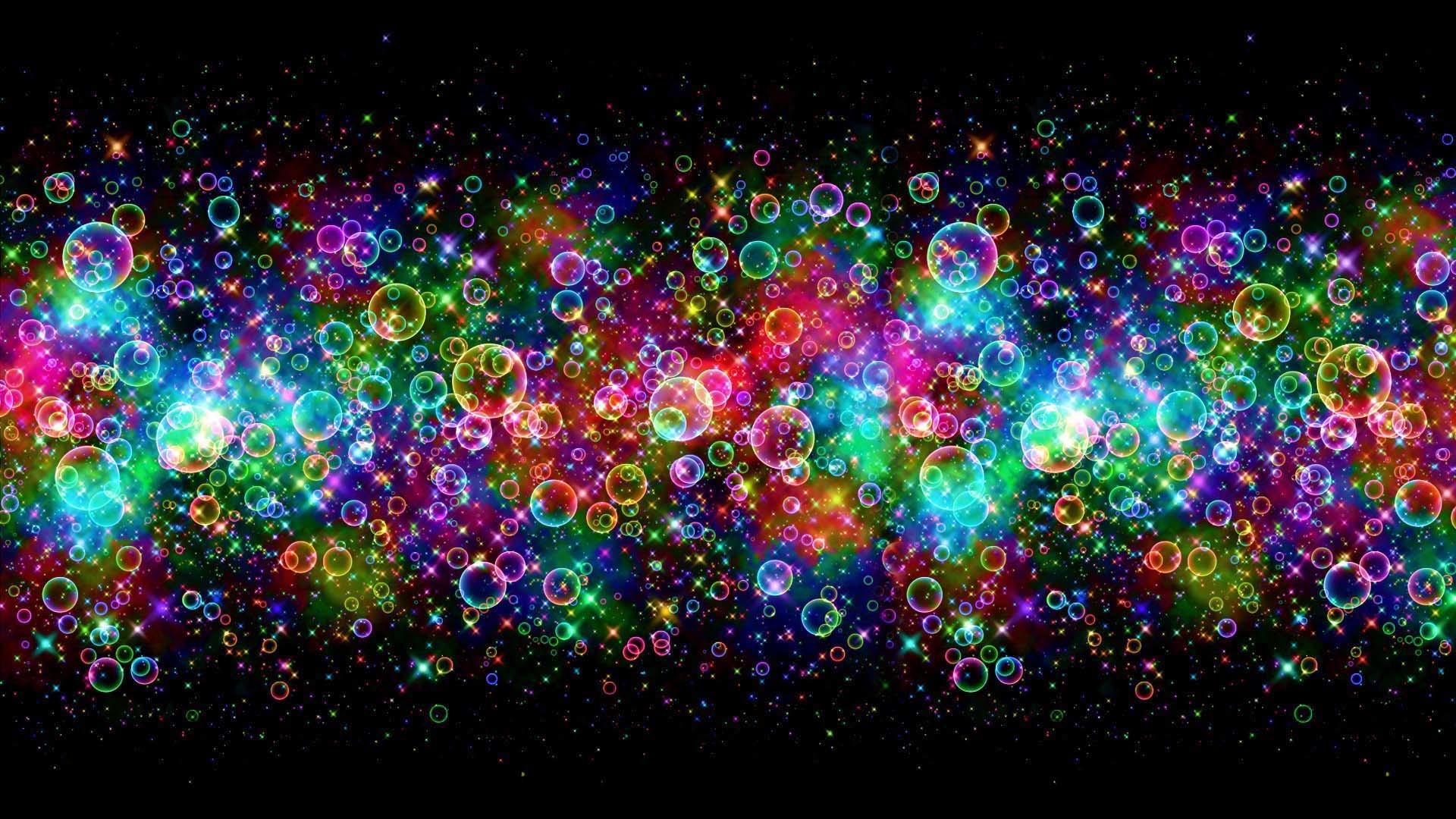 Bolle colorate, Bokeh, Arcobaleno, Full HD, sfondo per portatile