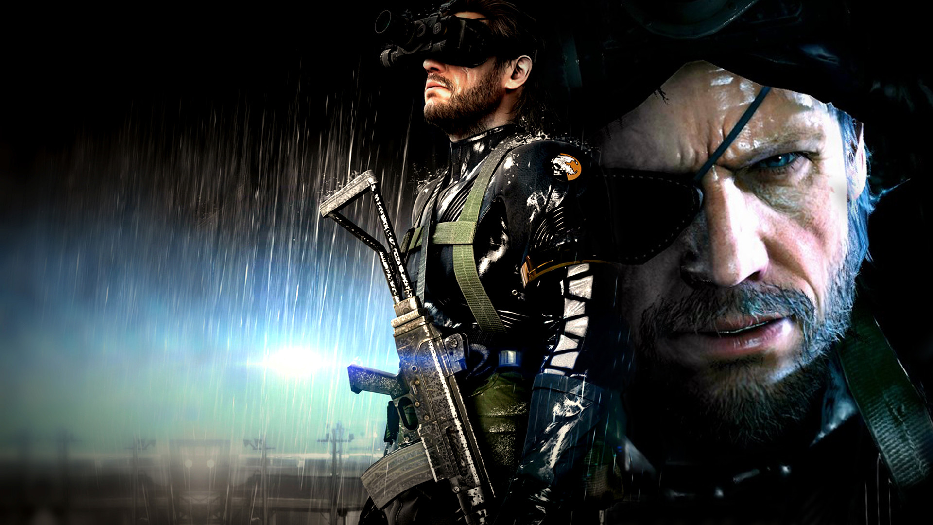 Big Boss, Metal Gear Solid V: Ground Zeroes, Pioggia, Fucile, Full HD, wallpaper per PC