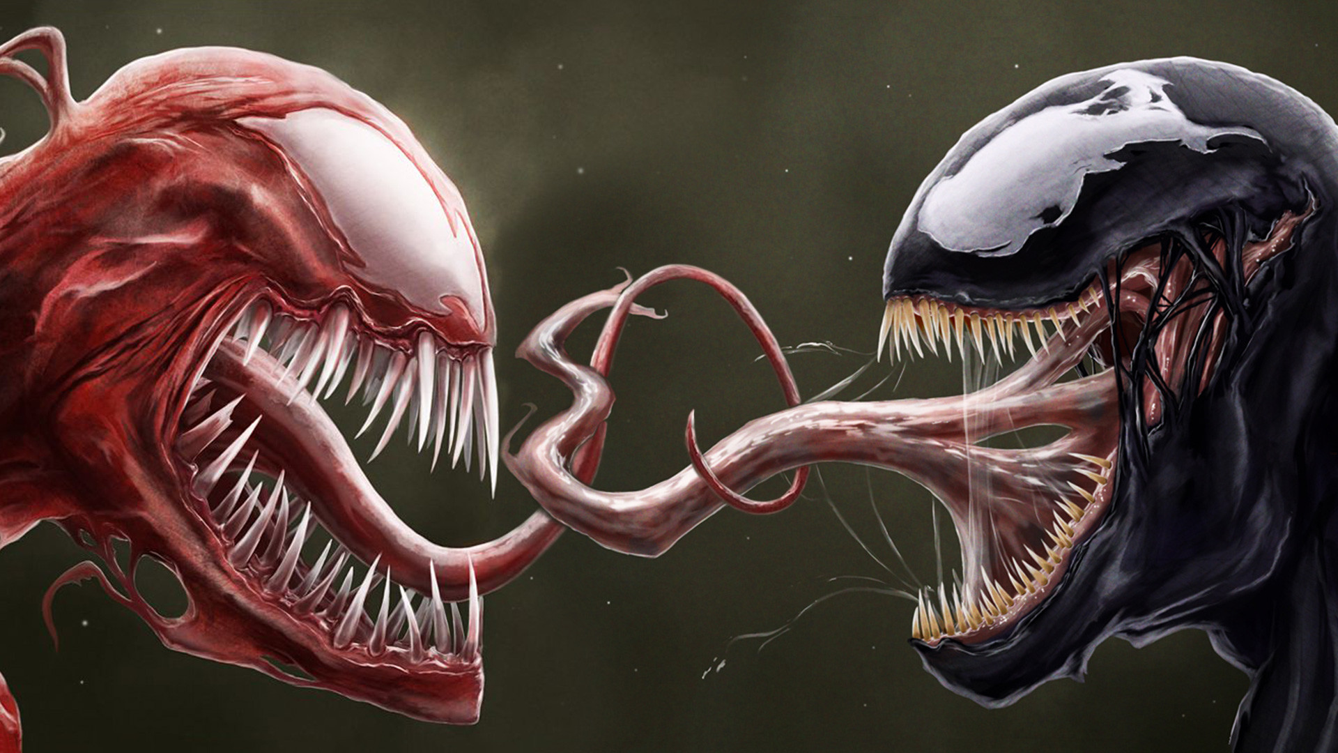 Venom, Carnage, Marvel, Faccia a faccia, 1920x1080, immagine di sfondo
