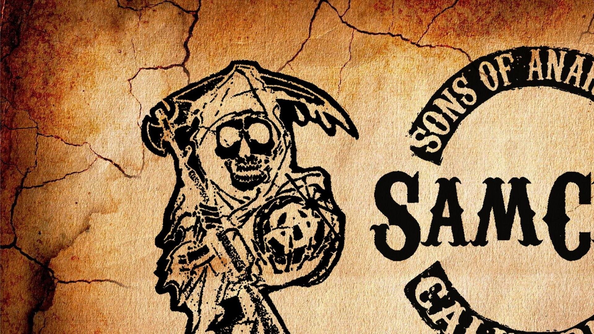 Sons of Anarchy, SAMCRO, Logo Reaper, Pergamena, 1920x1080, sfondo per PC
