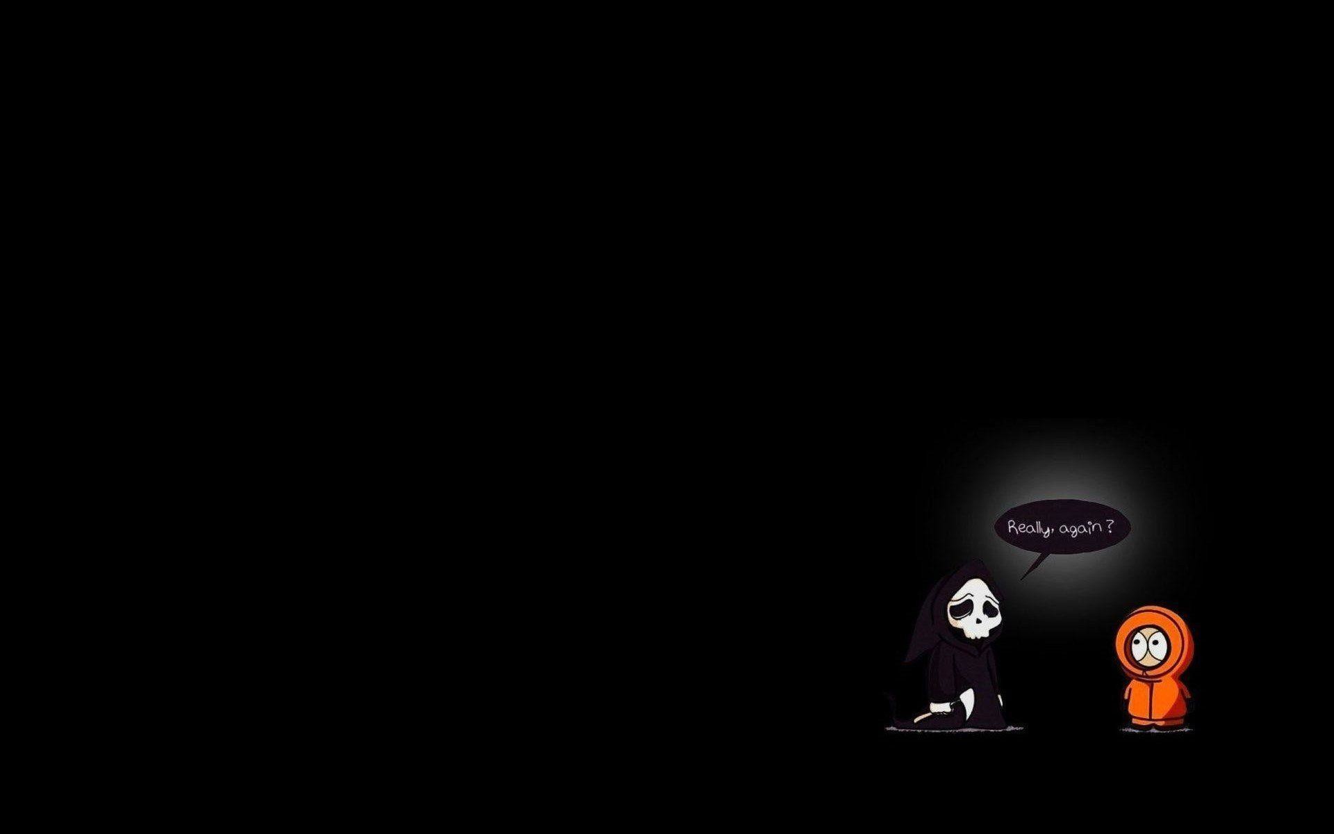 Kenny McCormick, South Park, Morte, Sfondo nero, Minimalista, Full HD, wallpaper per portatile