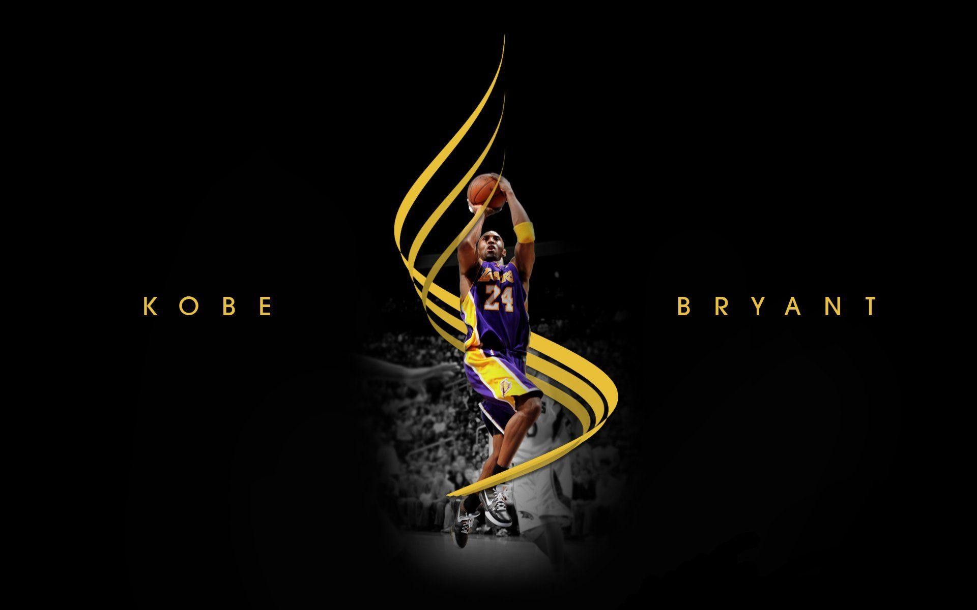 Kobe Bryant, Los Angeles Lakers, Sfondo nero, Oro, 1920x1200, wallpaper desktop