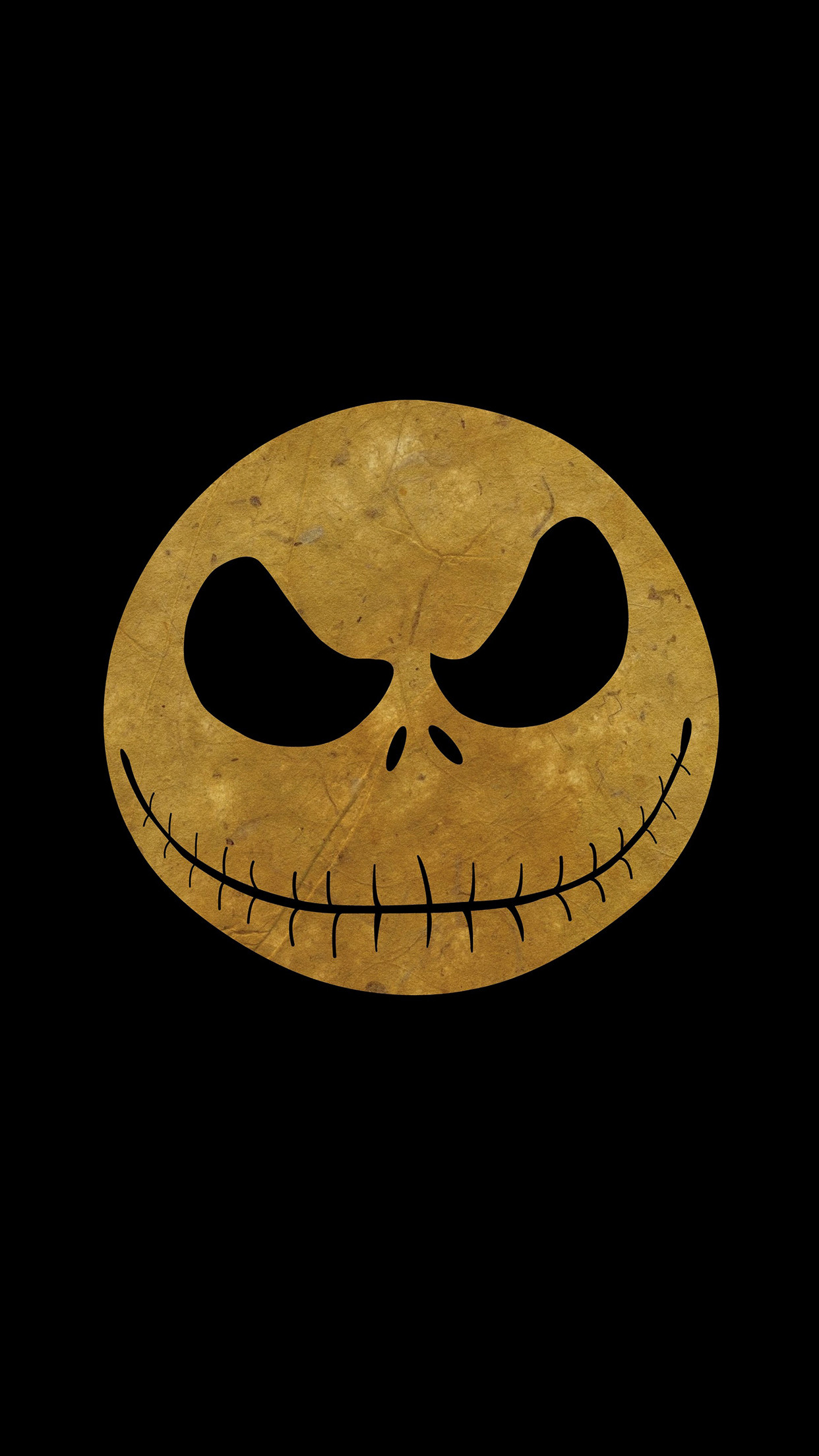 Jack Skellington, Nightmare Before Christmas, Volto, Sfondo nero, schermata di blocco smartphone