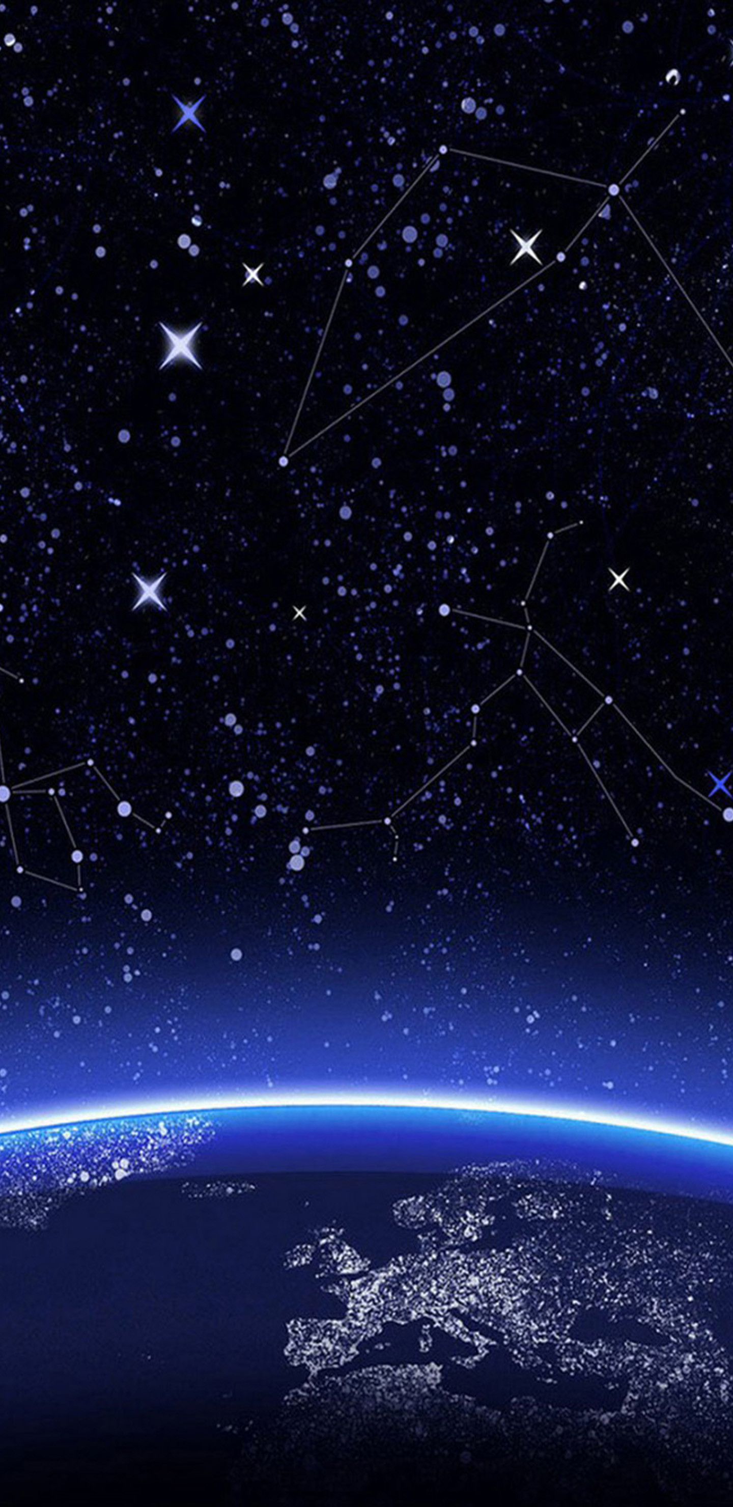 Costellazioni, Terra, Spazio, Stelle, sfondo Samsung S8 QHD+
