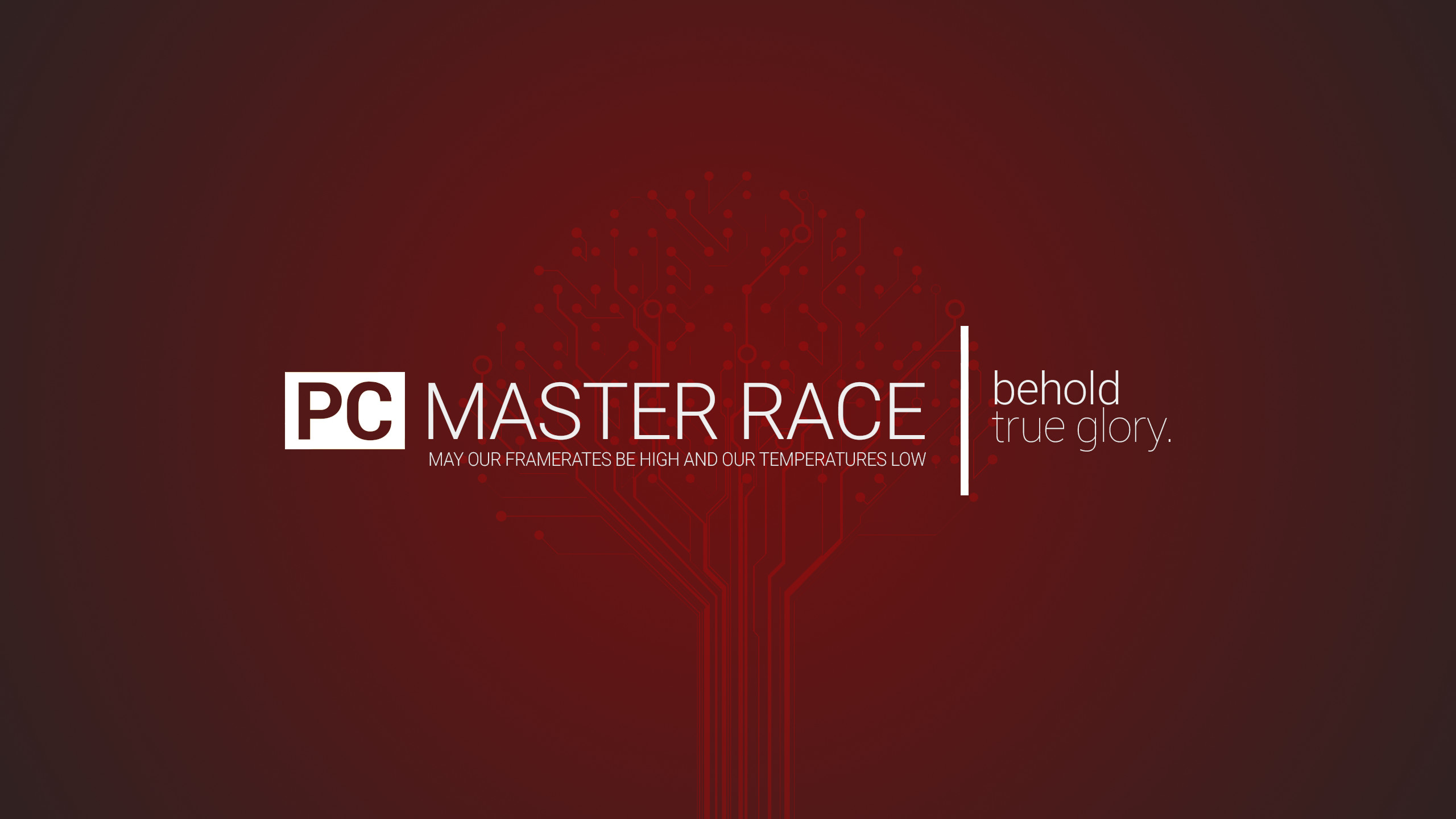 PC Master Race, Logo, Rosso, Minimalismo, 2K, wallpaper desktop