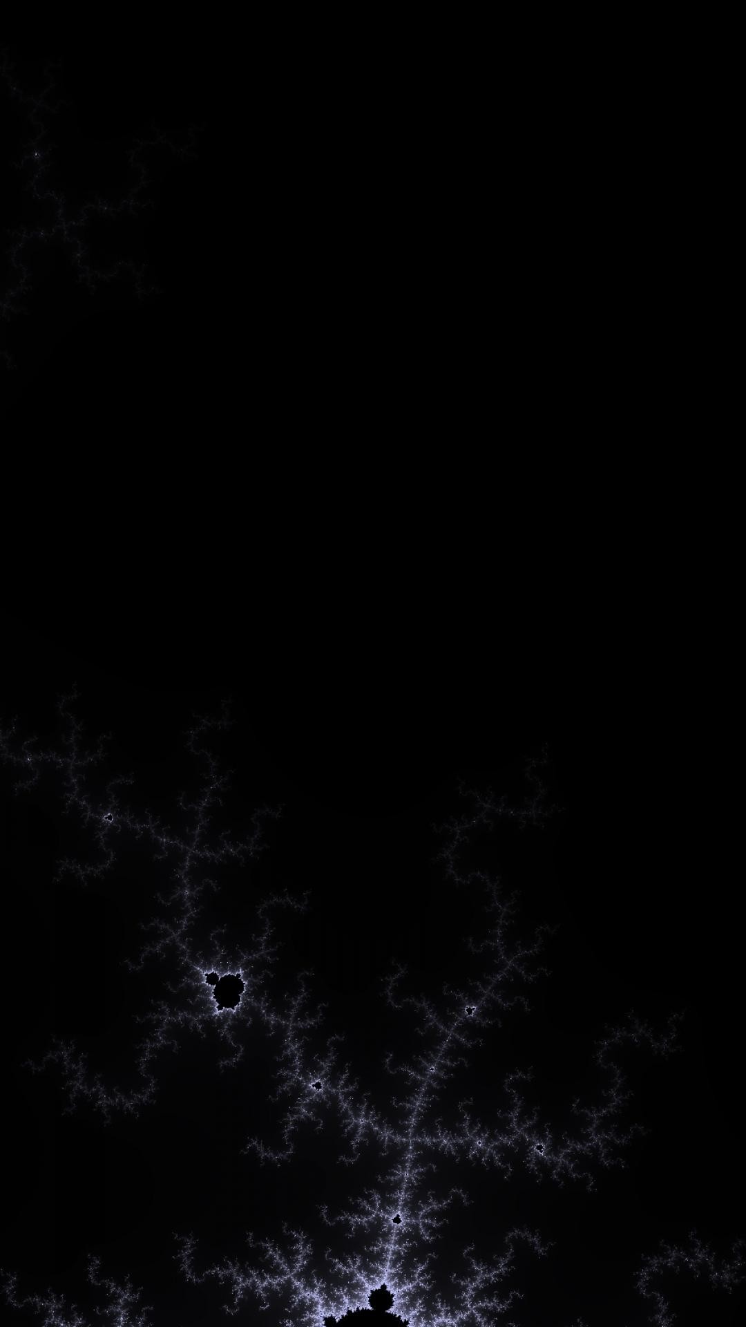 Frattale, Sfondo nero, Minimalismo, schermata Home Android
