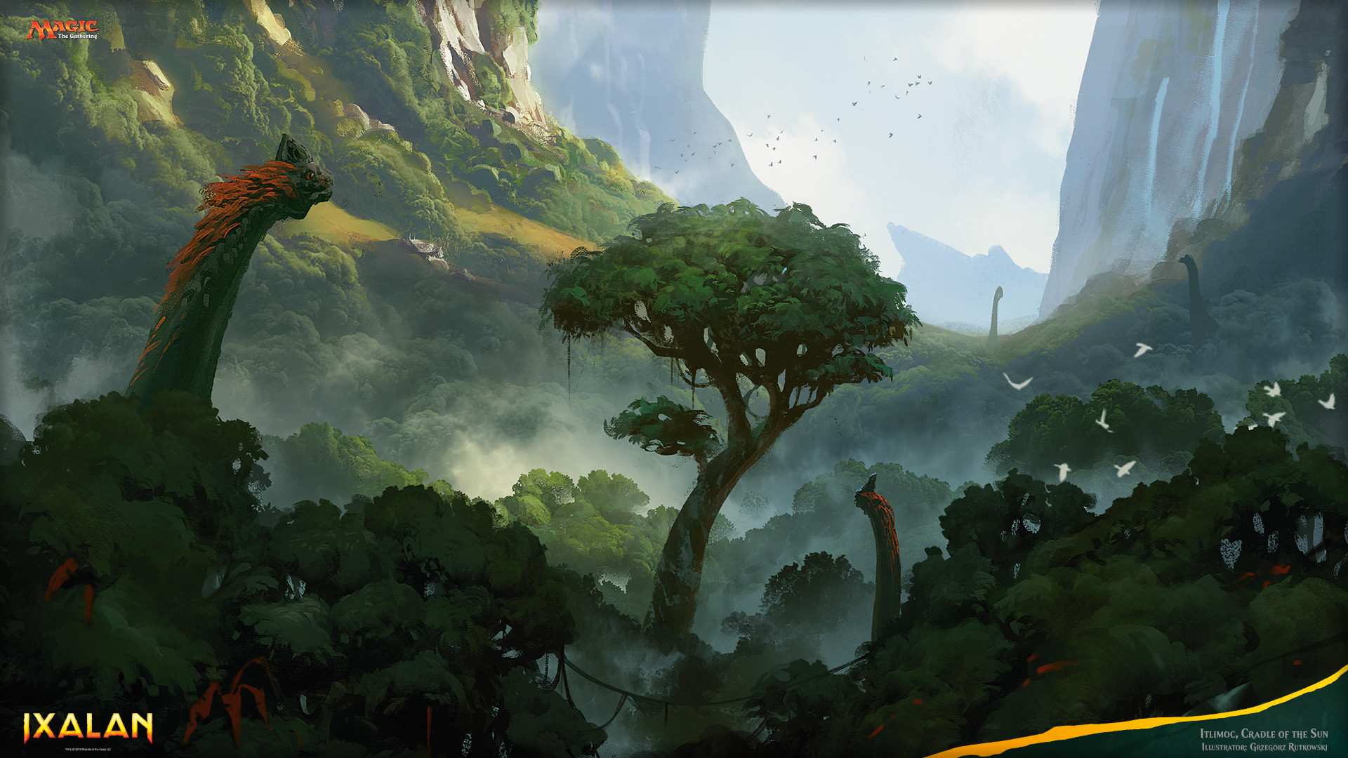 Ixalan, MTG, Dinosauri, Giungla, Full HD, sfondo per portatile