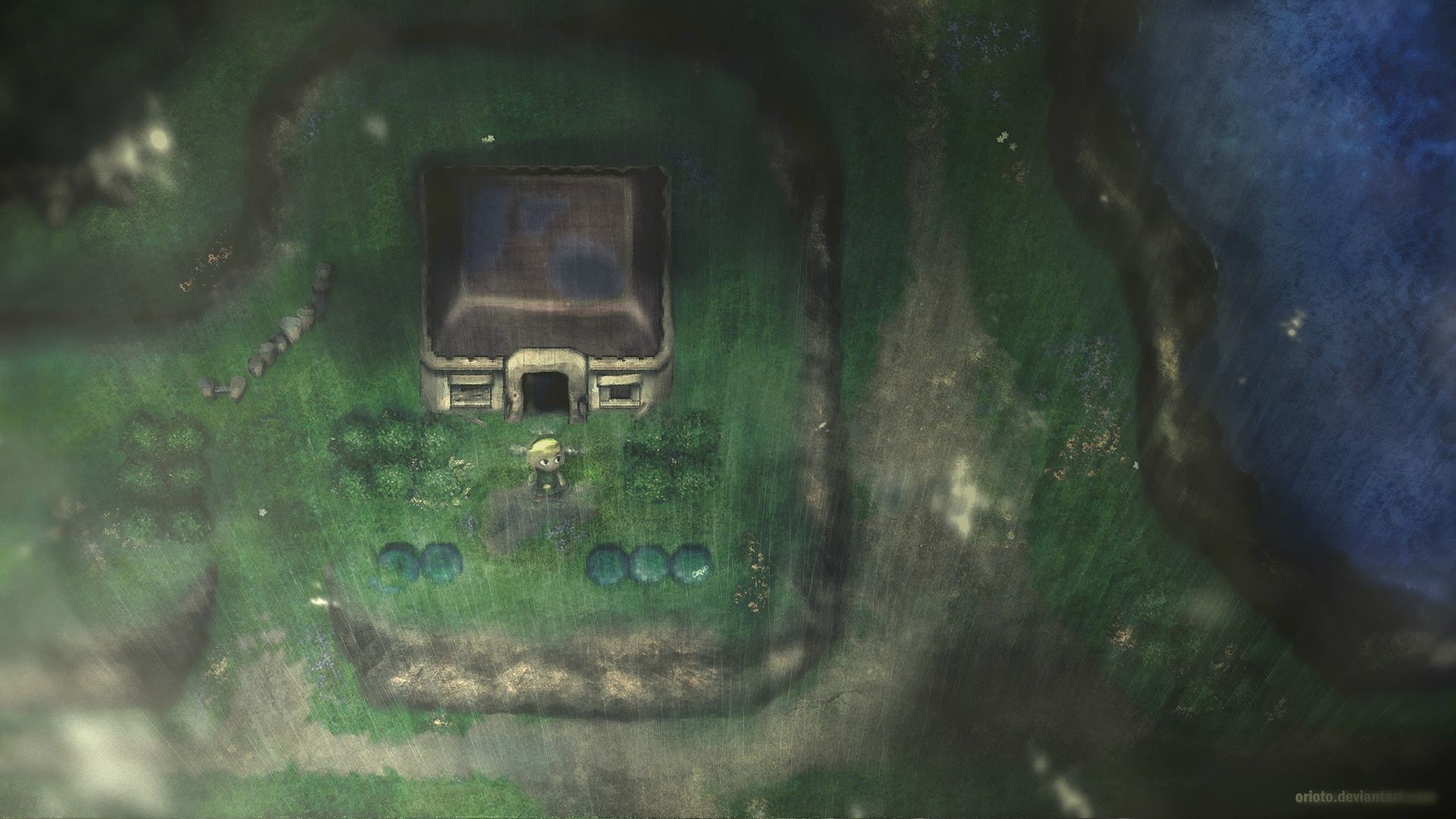 Link, The Legend of Zelda: A Link to the Past, Pixel art, Casa, 1920x1080, sfondo per PC
