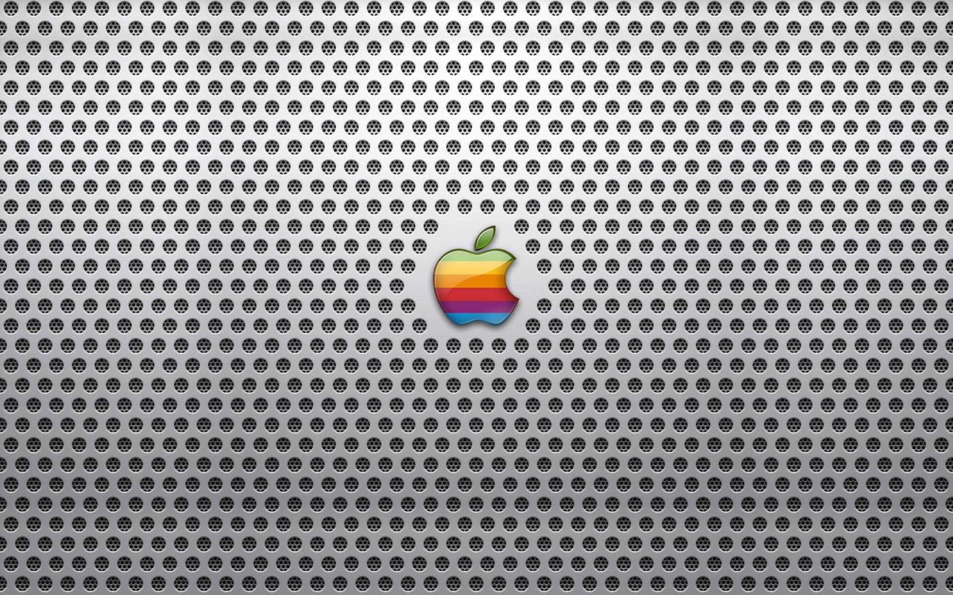 Logo Apple arcobaleno, Apple, Griglia metallica, 1920x1200, sfondo MacBook Pro
